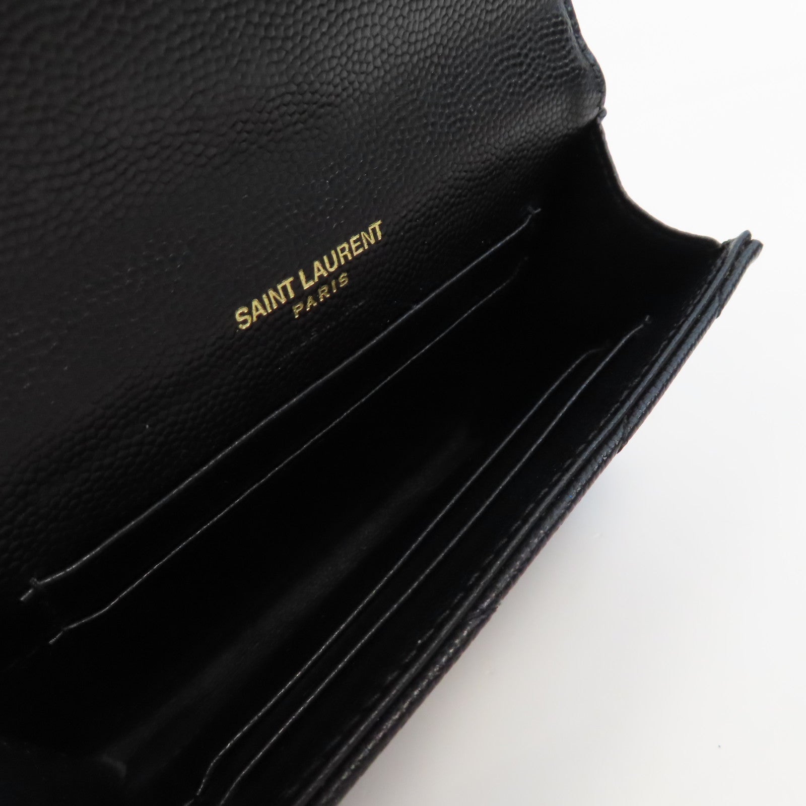 SAINT LAURENT 牛皮皮革Card Case金扣卡片套黑色