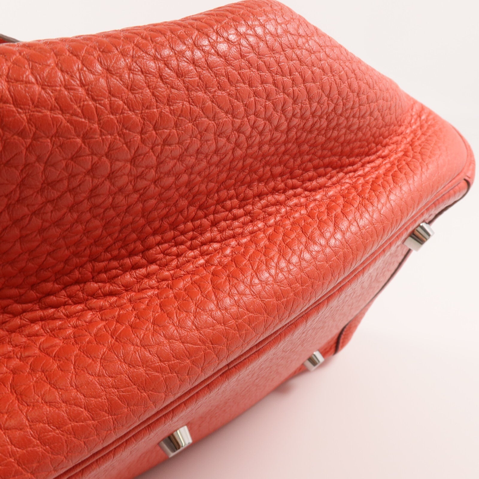 HERMES Clemence皮革Lindy 30銀扣手挽肩背兩用袋Rose Jaipur