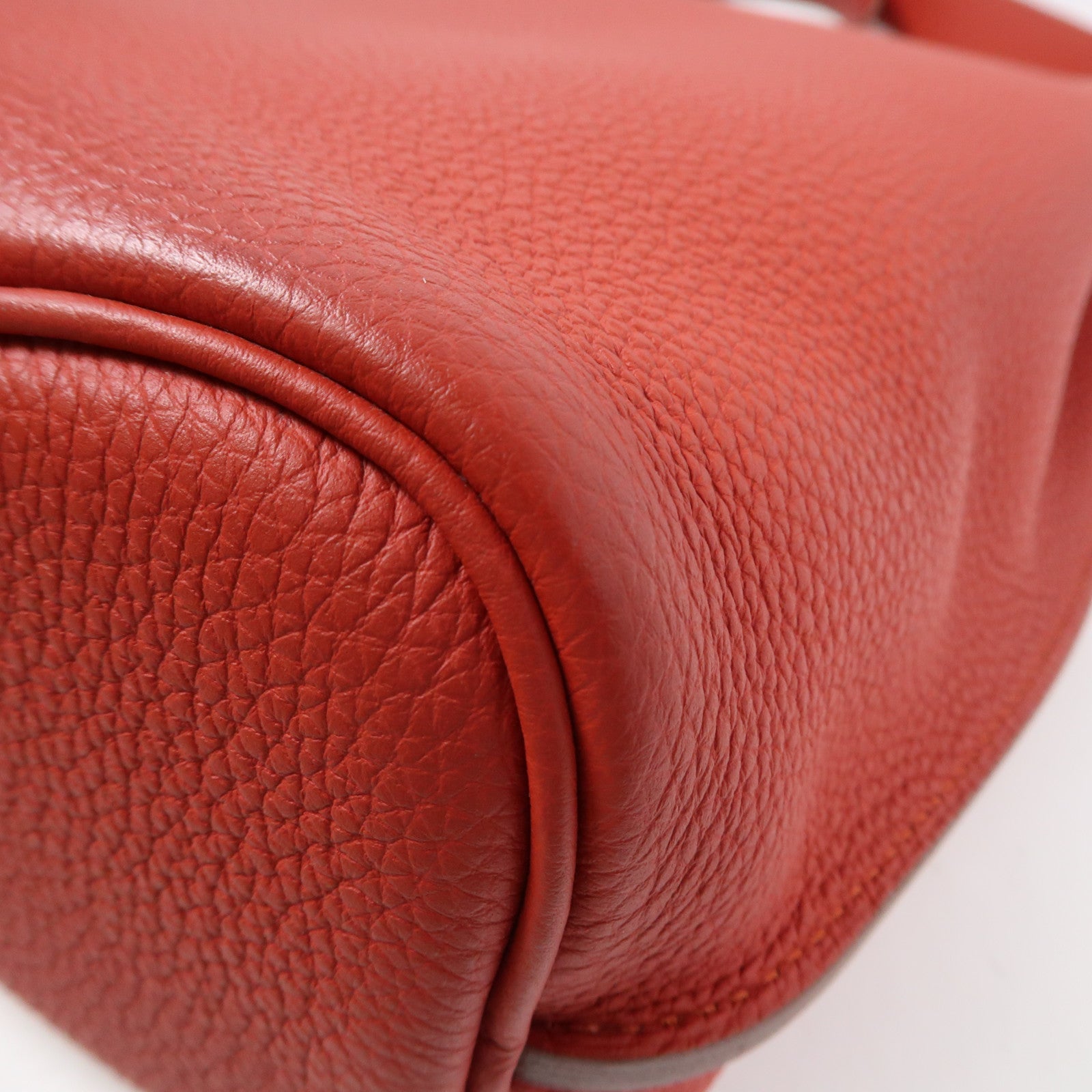 HERMES 【激減優惠】Clemence皮革So Kelly 22金扣肩背袋Sanguine/赭石紅色