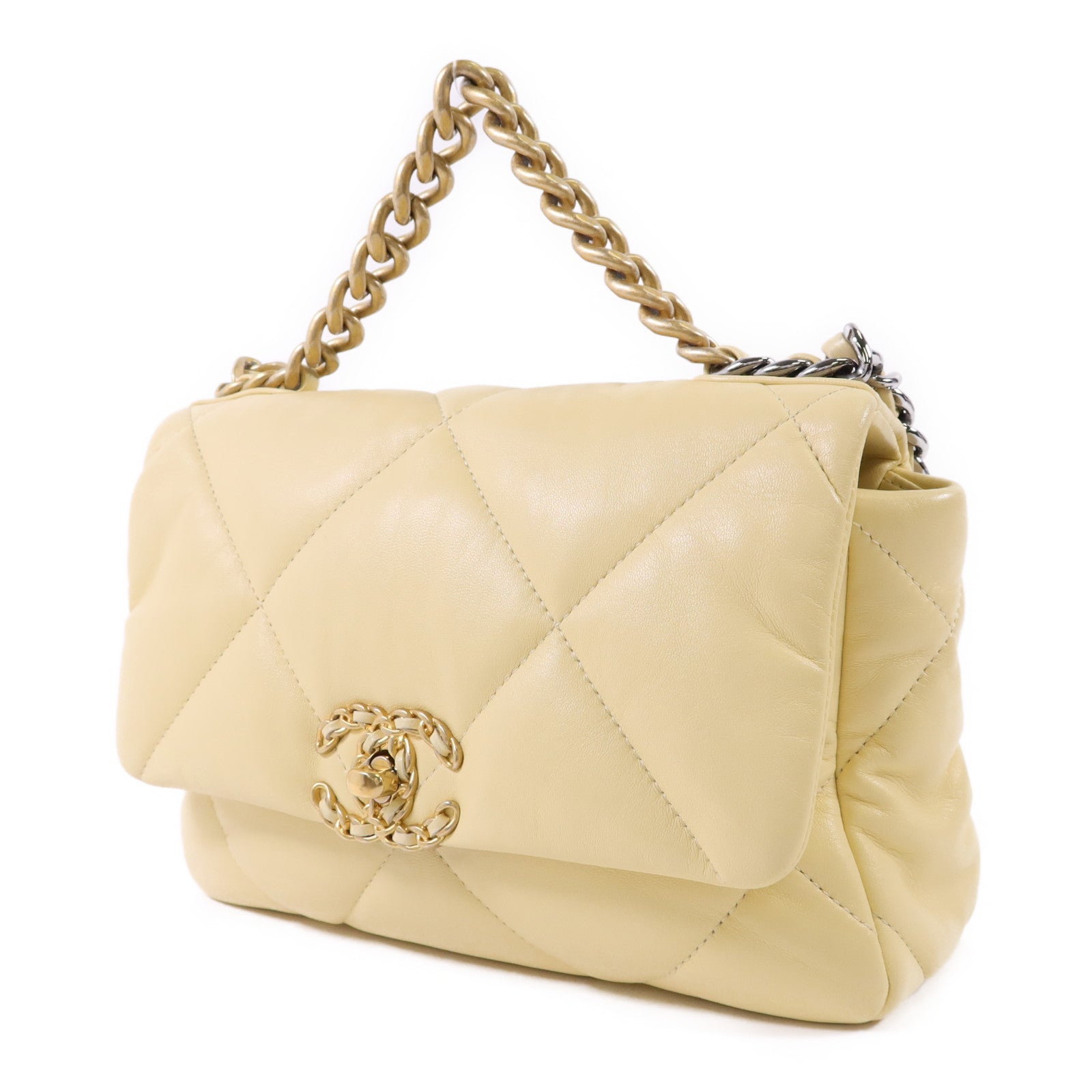 CHANEL 羊皮皮革Chanel 19 Small鏈帶手挽肩背兩用袋