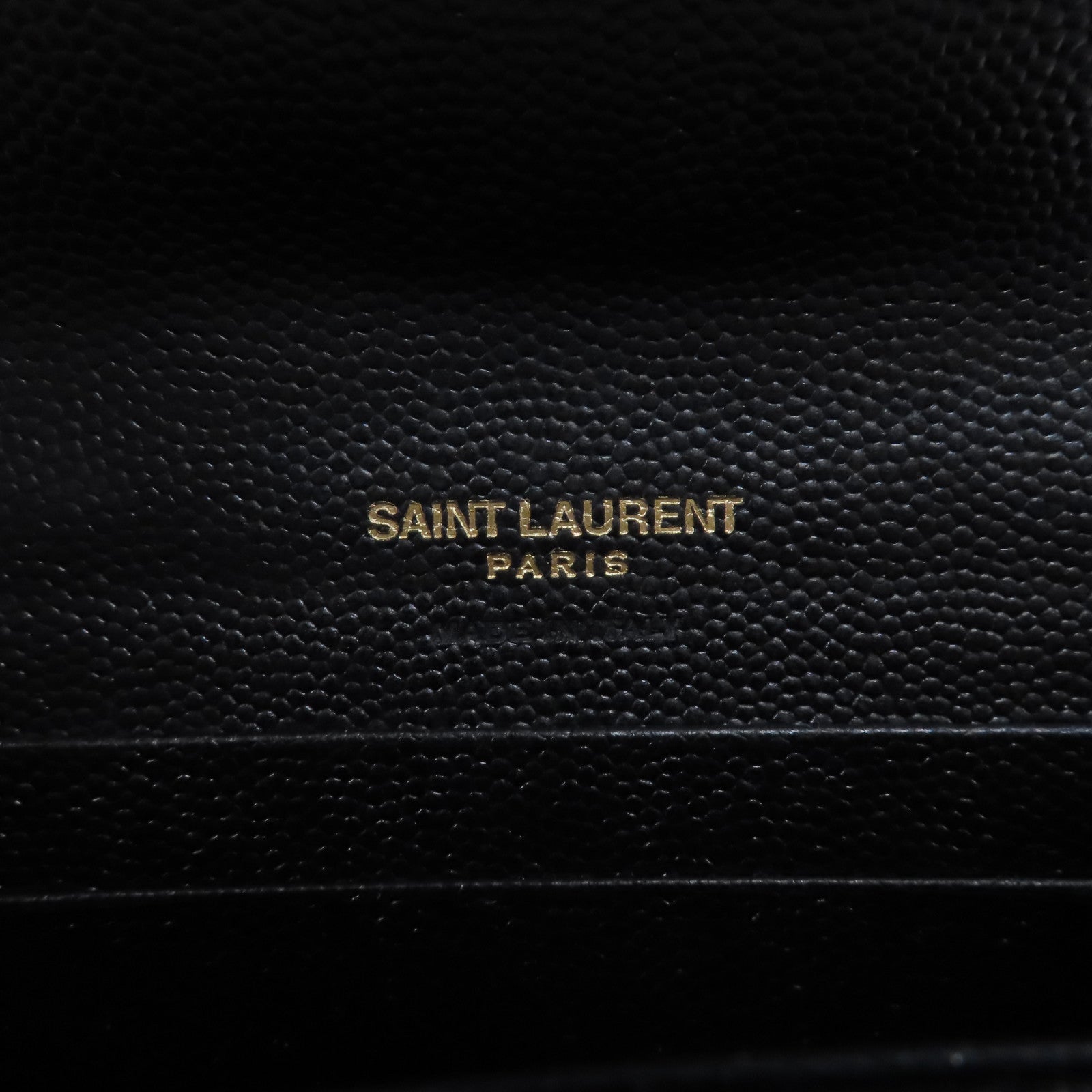SAINT LAURENT 牛皮皮革Card Case金扣卡片套黑色