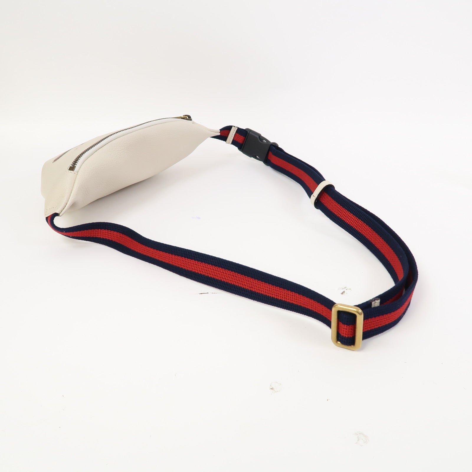 GUCCI 牛皮皮革Waist Bag金扣腰包白色