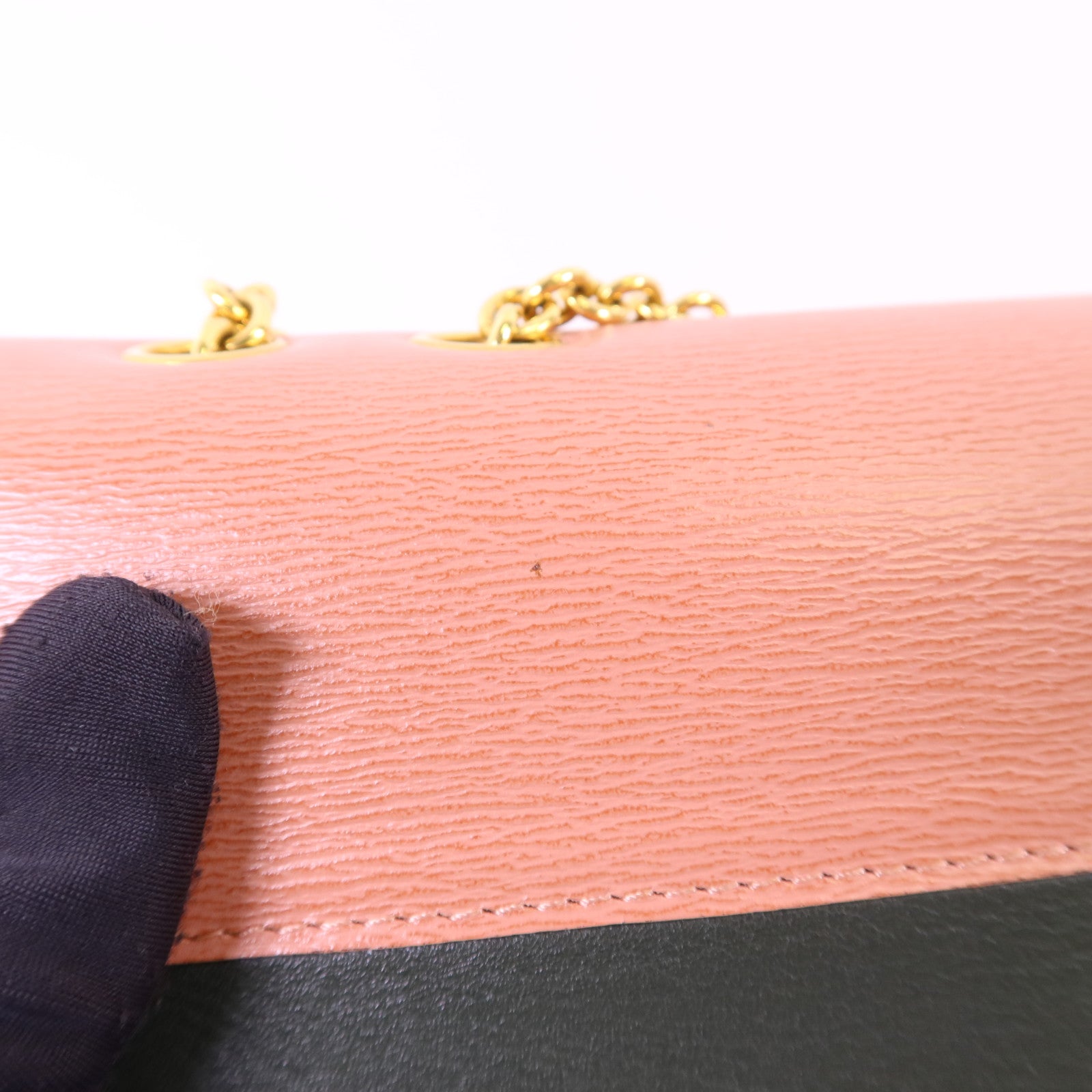 CELINE 牛皮皮革Envelope Shoulder Bag金扣鏈帶肩背袋