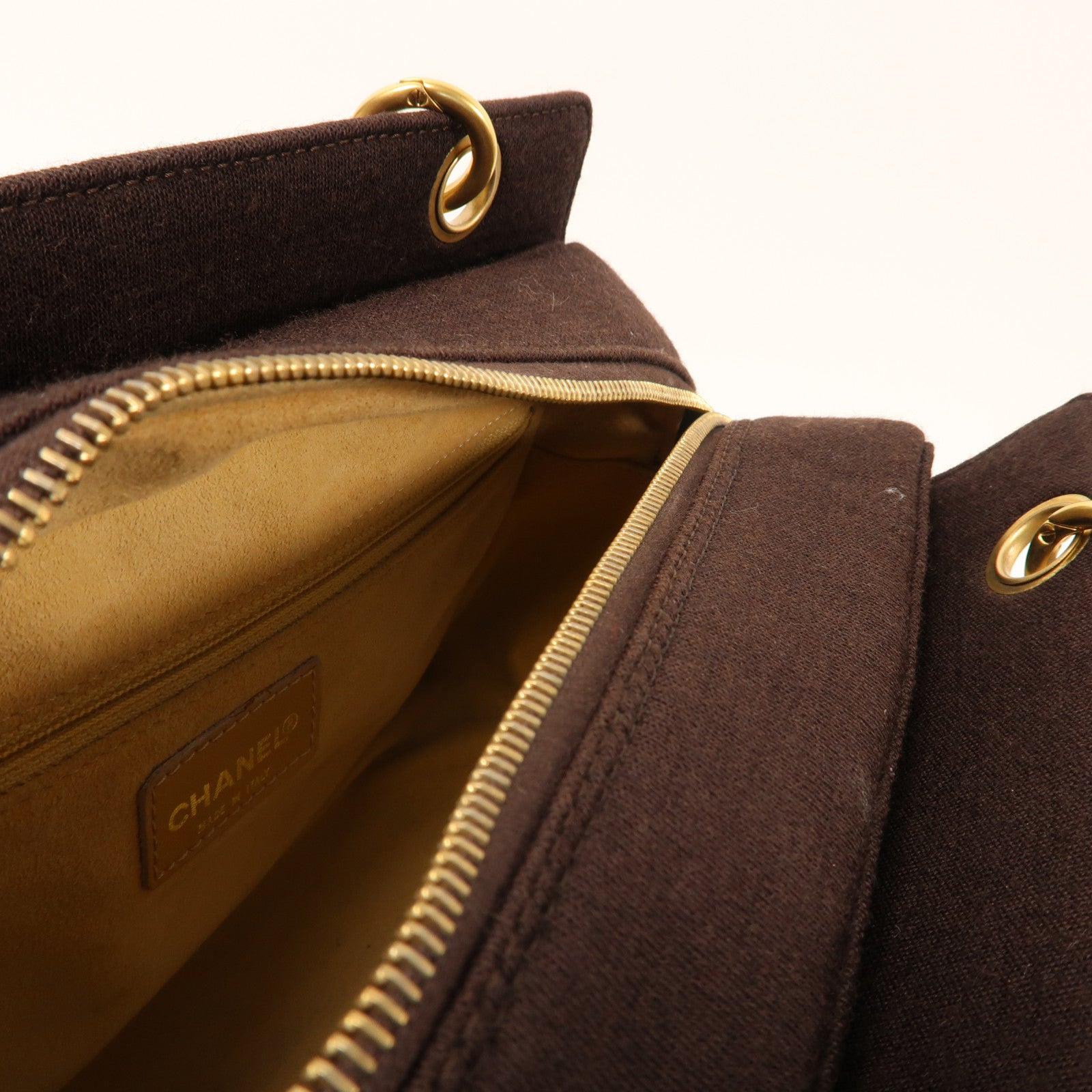 CHANEL 【激減優惠】帆布Vintage Shoulder Bag金扣鏈帶肩背袋啡色