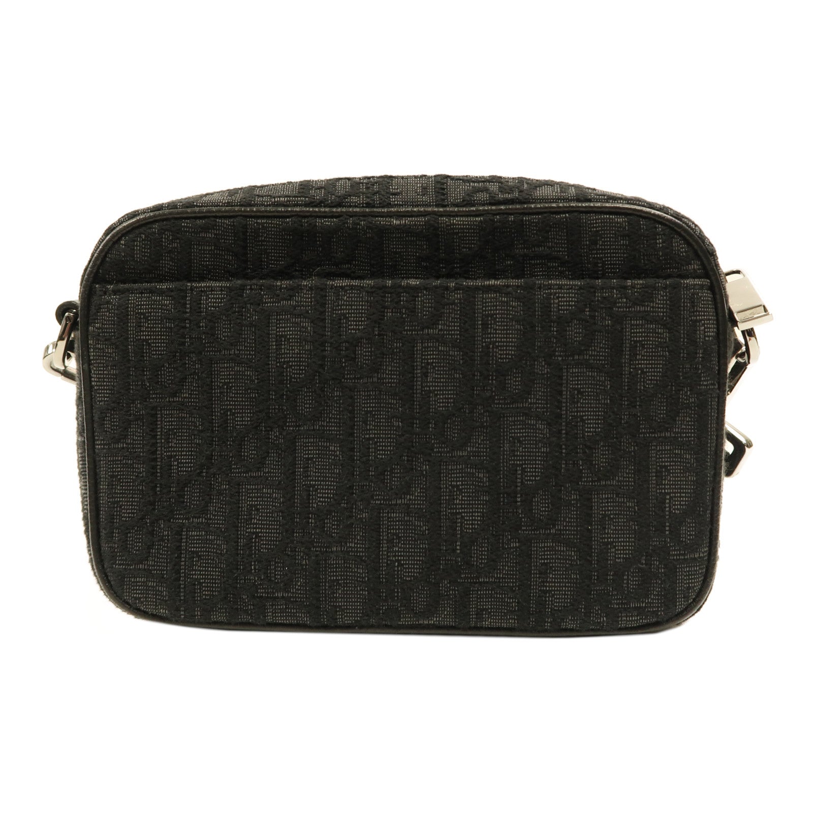 Dior 帆布Shoulder Bag銀扣肩背袋黑色