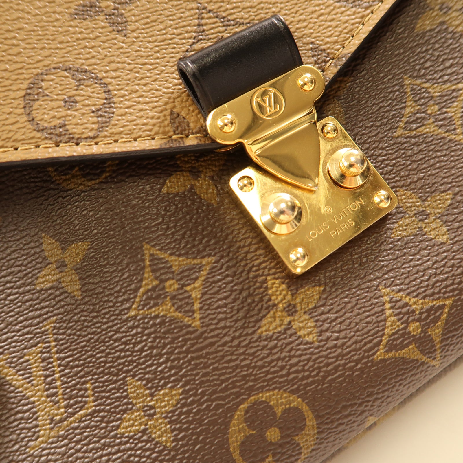 LOUIS VUITTON Monogram Reverse Pochette Metis金扣手挽肩背兩用袋棕色
