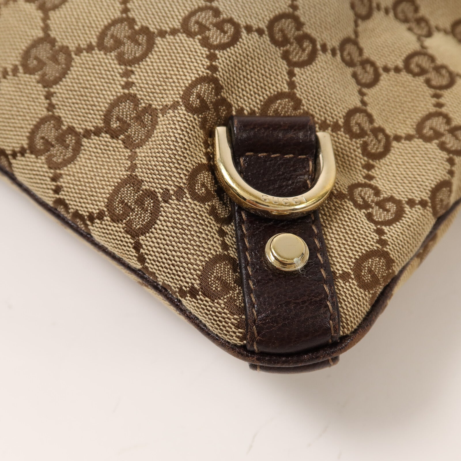 GUCCI 帆布Shoulder Bag金扣肩背袋