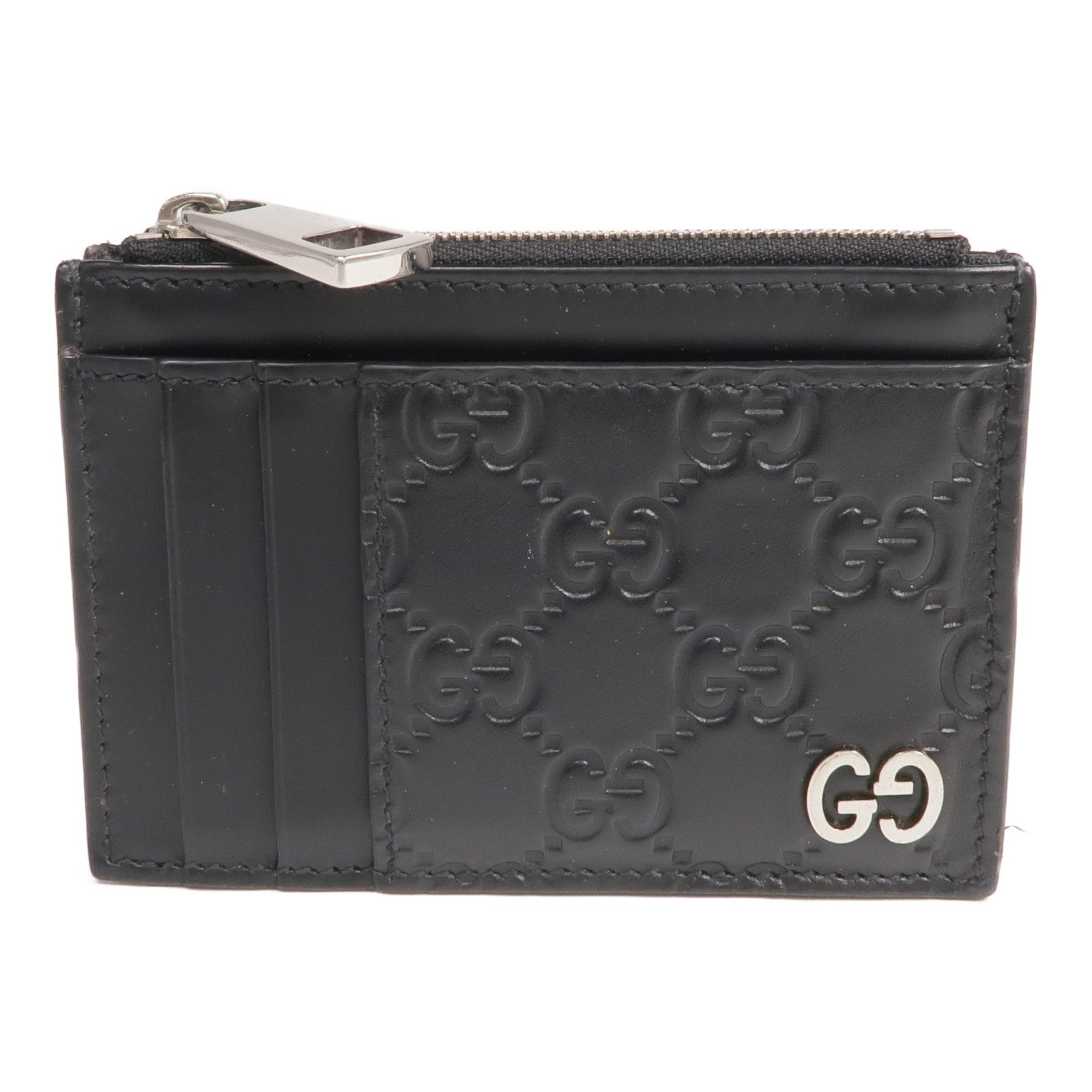 GUCCI 牛皮皮革Card Case銀扣卡片套/零錢包