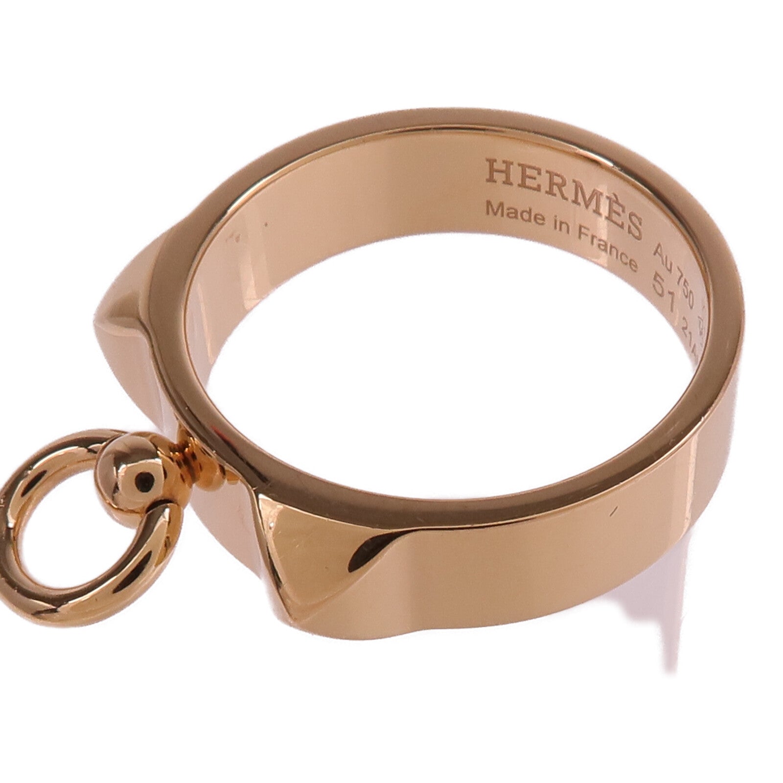 HERMES 18K玫瑰金Collier de chien Ring戒指US#5.75