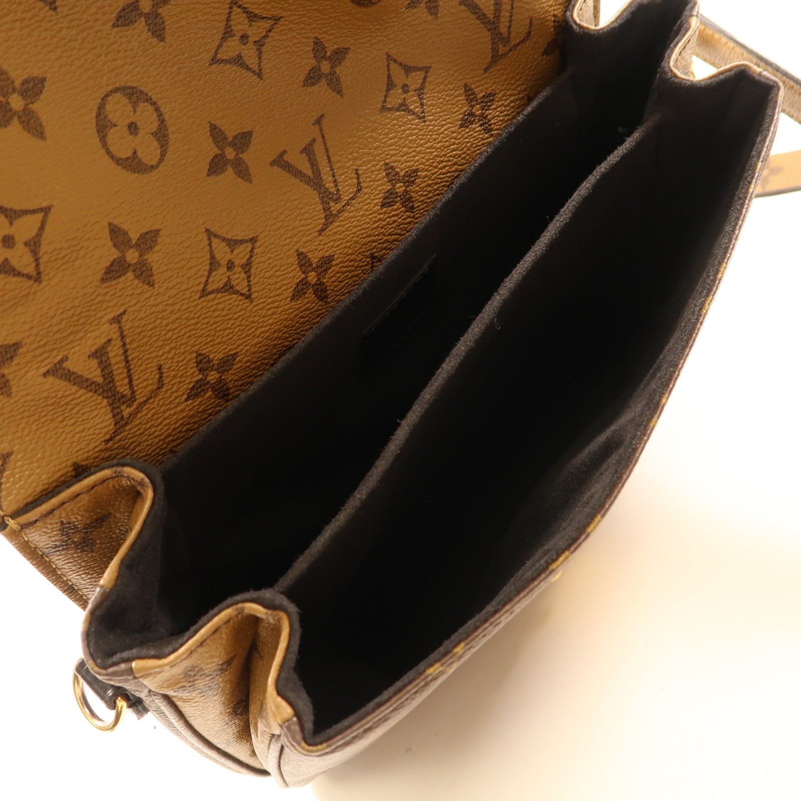 LOUIS VUITTON Monogram Reverse Pochette Metis金扣手挽肩背兩用袋棕色