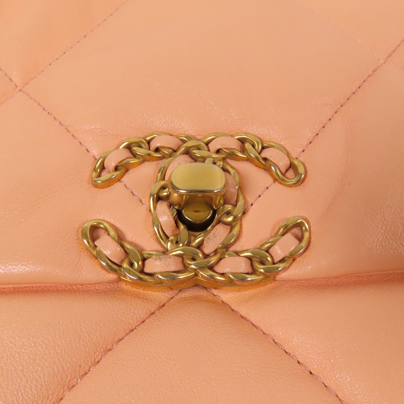 CHANEL 【激減優惠】羊皮皮革Chanel 19 Small金扣鏈帶肩背袋