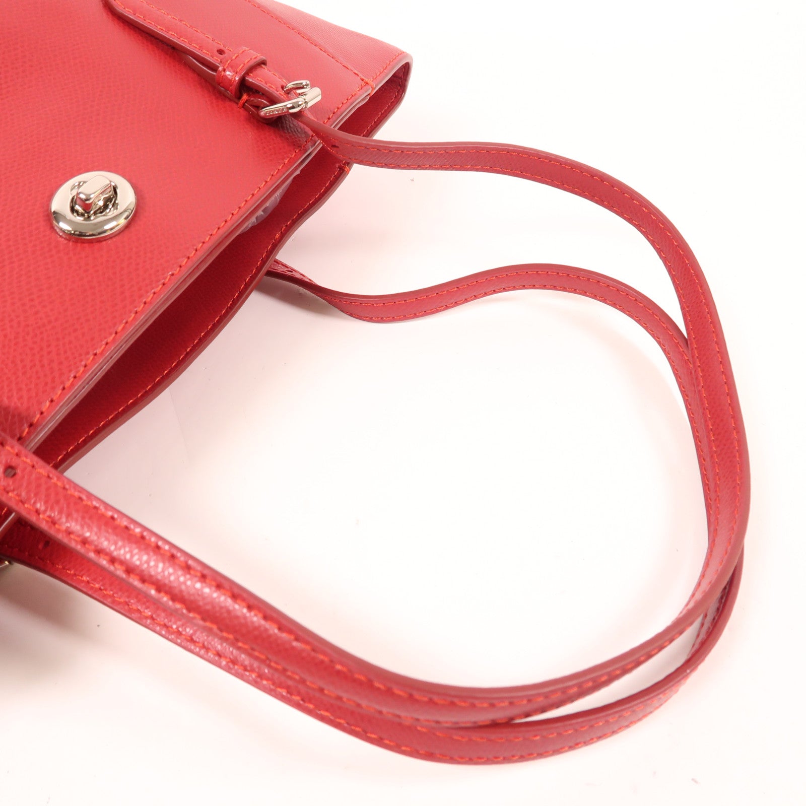 COACH 牛皮皮革Shoulder Bag銀扣肩背袋