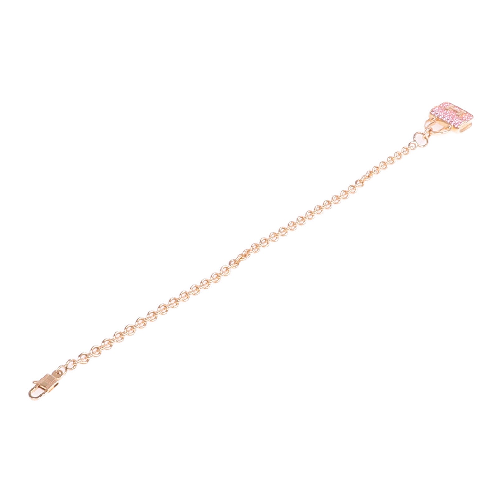 HERMES 18K玫瑰金Amulettes Constance Bracelet粉紅色藍寶石手鏈