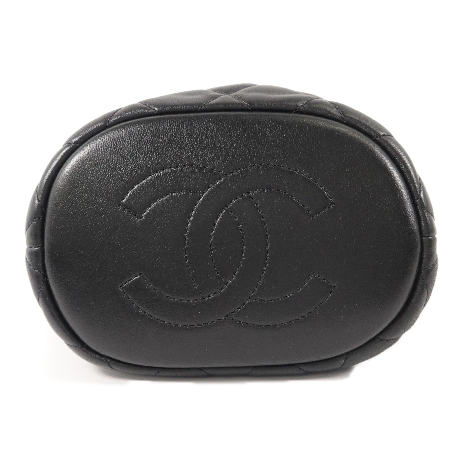 CHANEL 牛皮皮革Bucket Bag鏈帶肩背袋