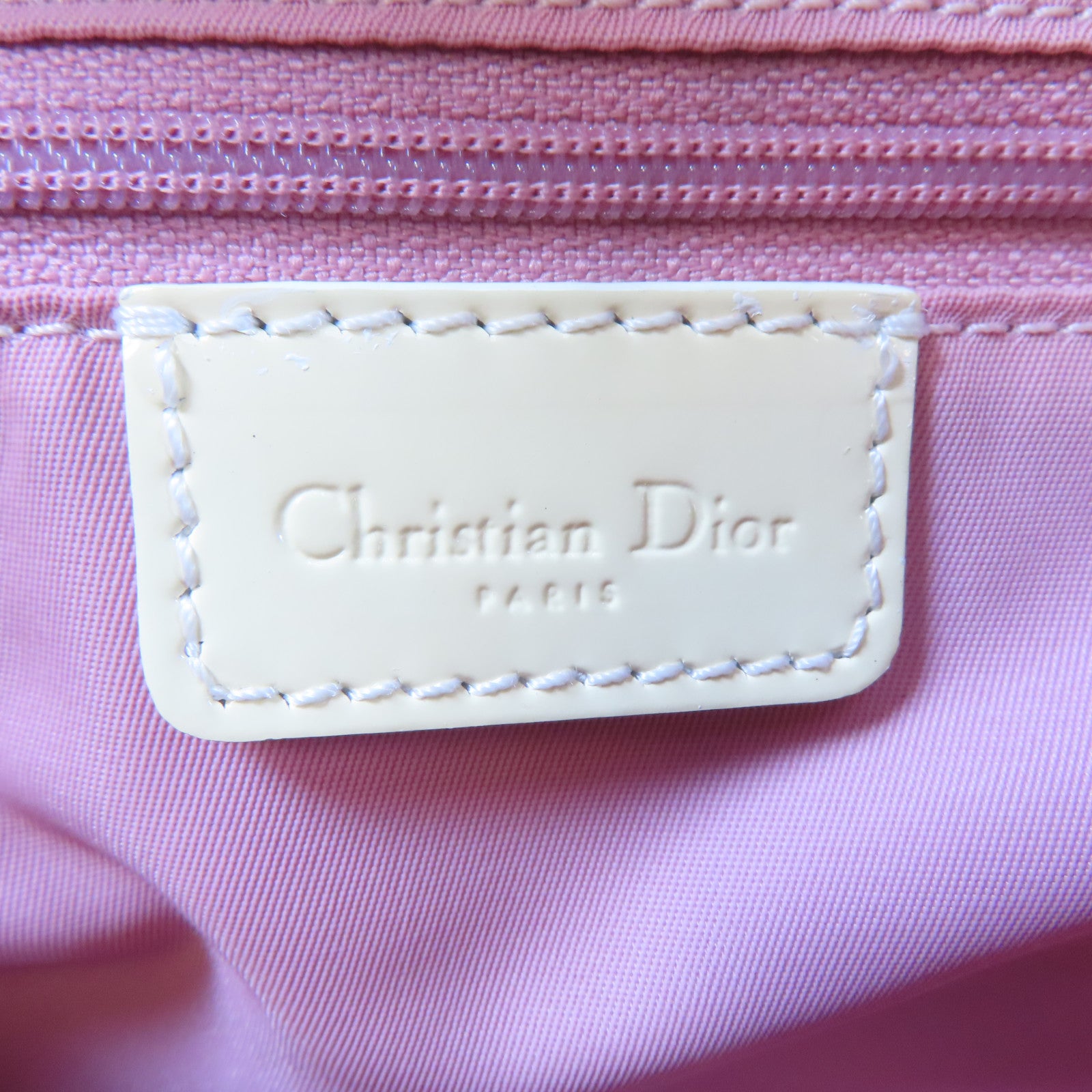 Dior 帆布Dior Oblique Handbag銀扣手挽袋粉紅色