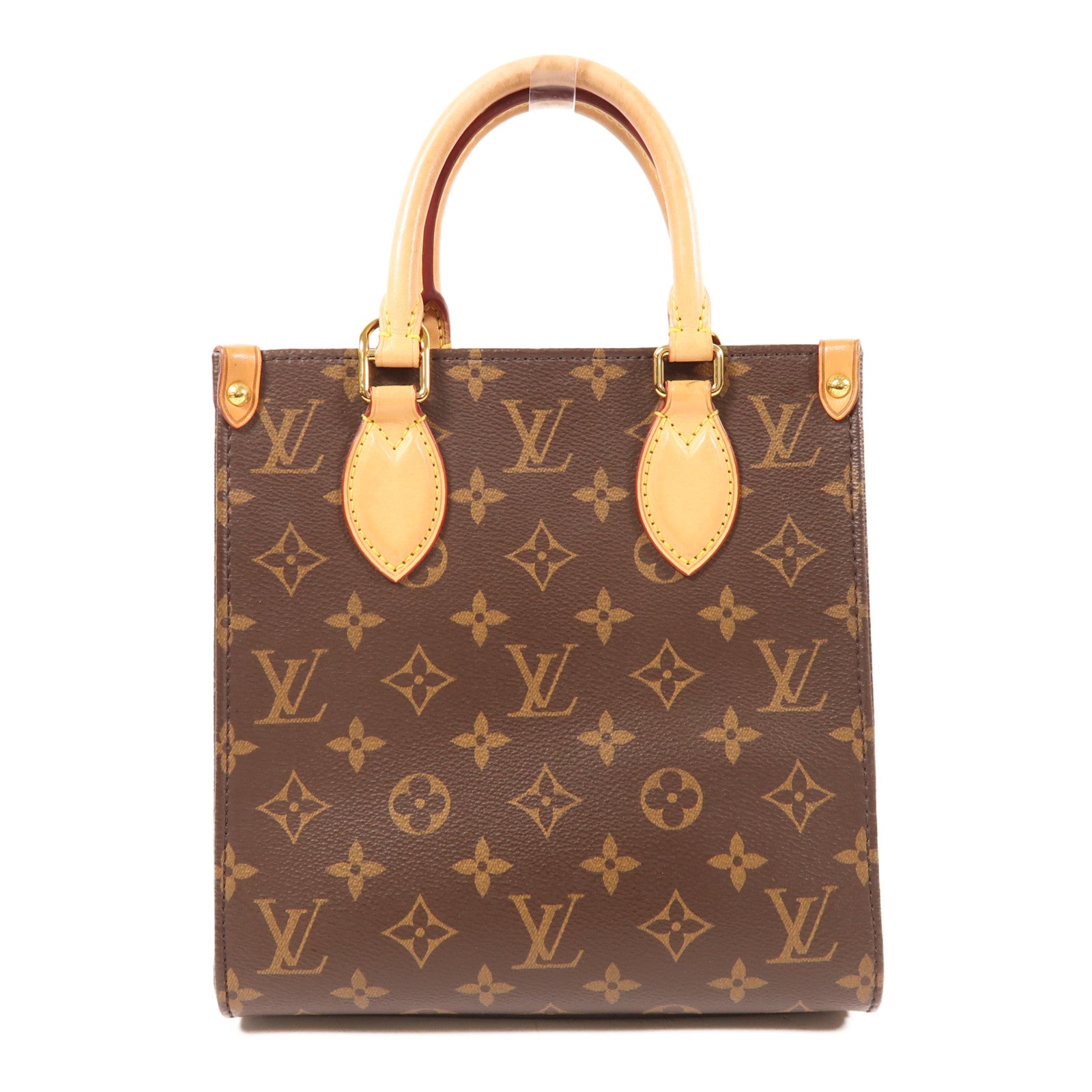 LOUIS VUITTON Monogram Sac Plat BB金扣手挽肩背兩用袋