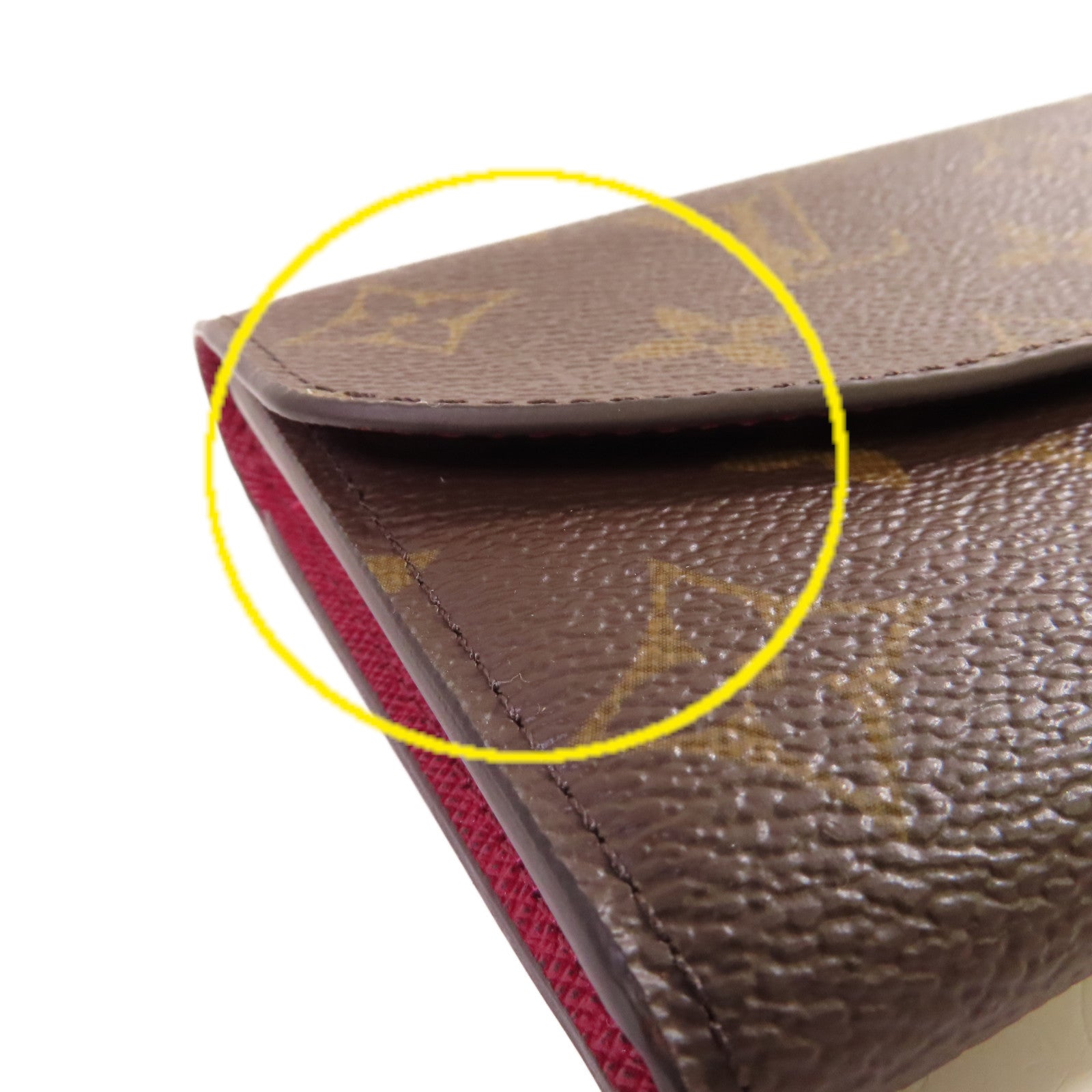 LOUIS VUITTON Monogram Emilie Long Wallet金扣長錢包啡色/紫紅色
