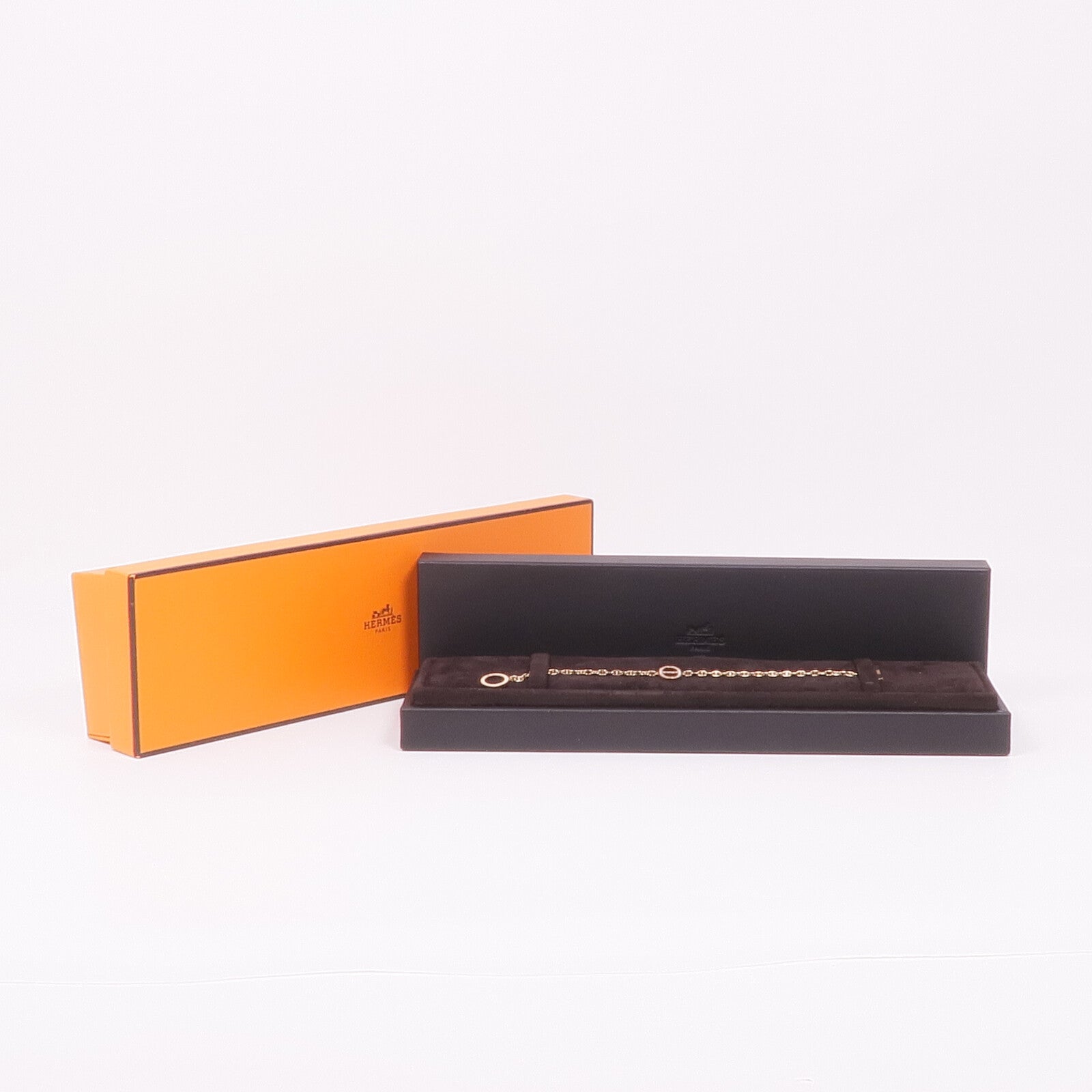 HERMES 18K玫瑰金Chaine D'Ancre Contour Diamond Bracelets鑽石手鏈