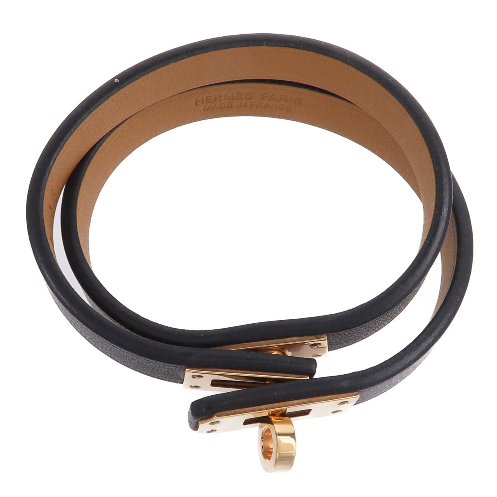 HERMES Swift皮革Mini Kelly Double Tour Bracelet手帶Noir
