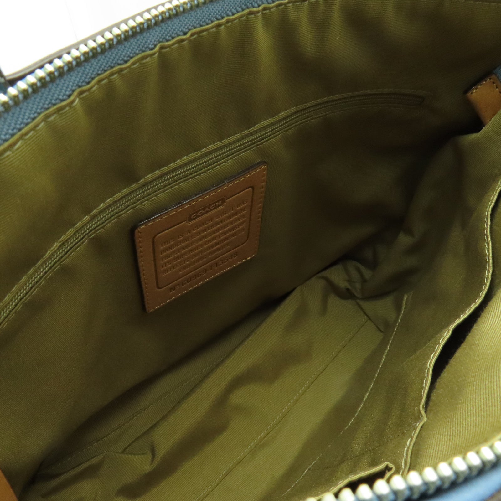 COACH 【清倉大減價】帆布Shoulder Bag金扣肩背袋米色藍色