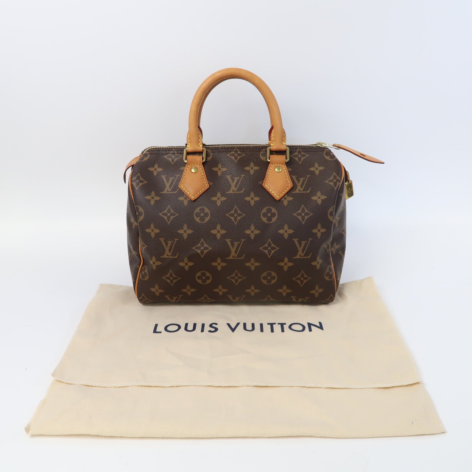 LOUIS VUITTON Monogram Speedy 25金扣手挽袋啡色