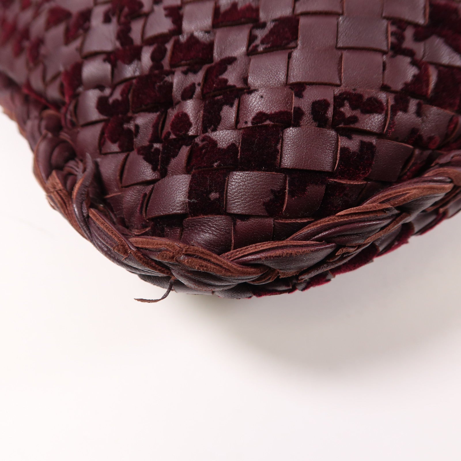 BOTTEGA VENETA 織紋皮革/天鵝絨Shoulder Bag肩背袋