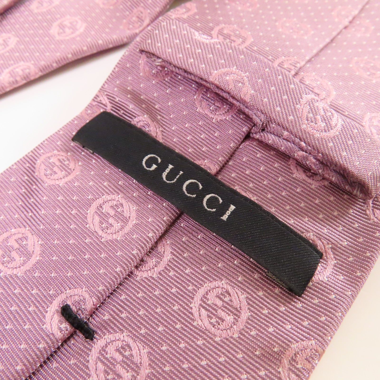 GUCCI 【激減優惠】絲質Necktie領帶紫粉色