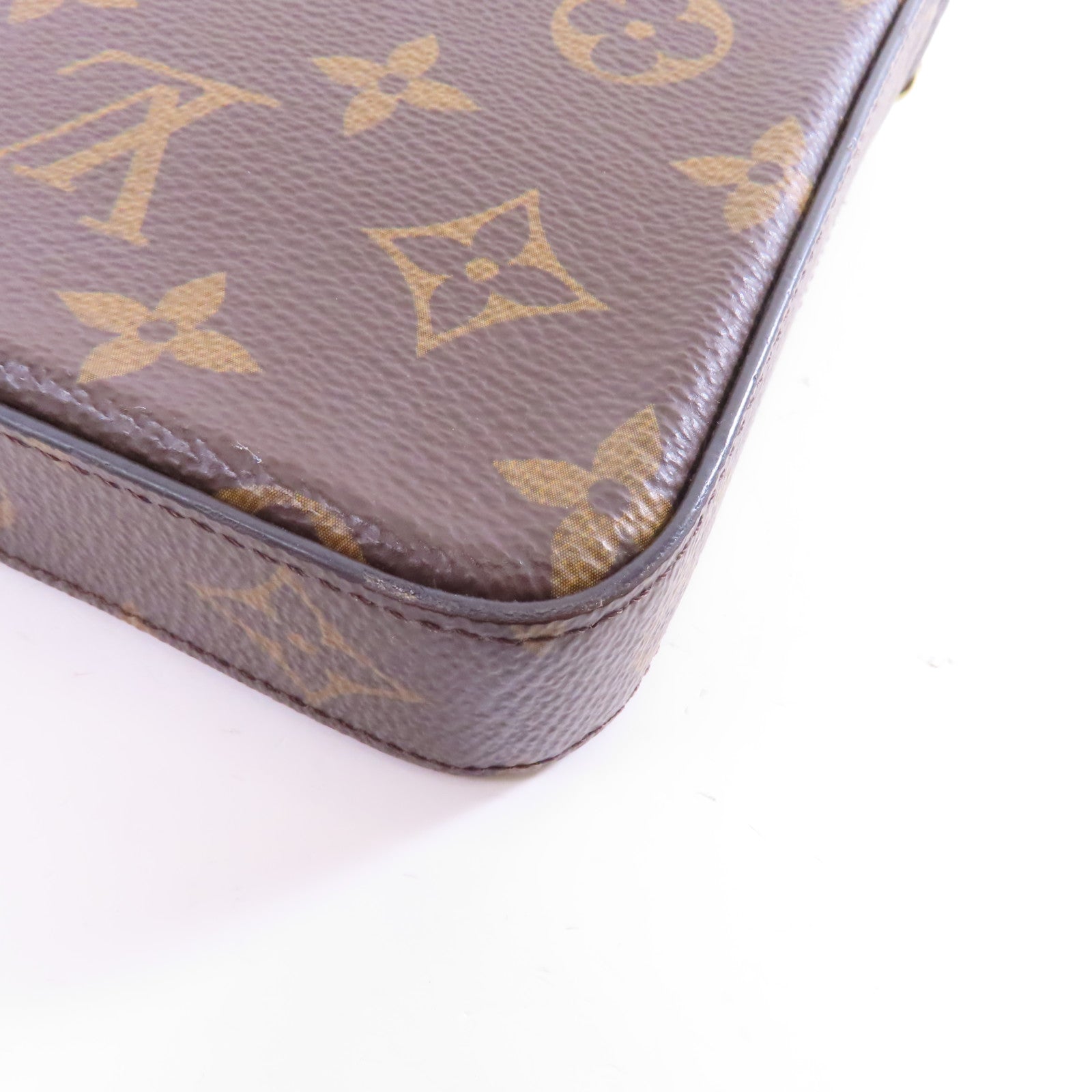 LOUIS VUITTON Monogram Felicie Pochette金扣鏈帶肩背袋啡色