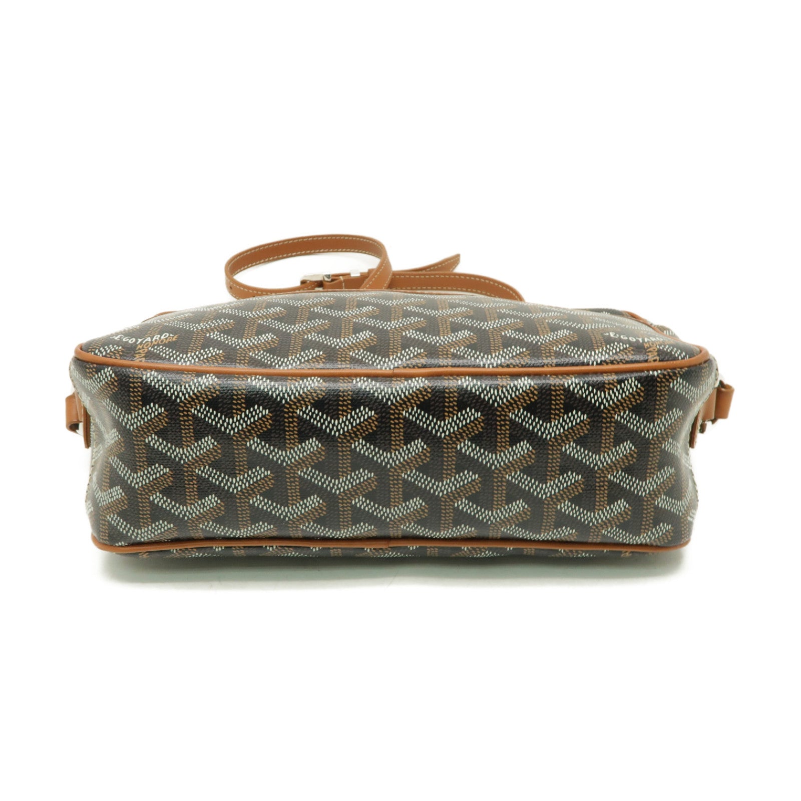 GOYARD 塗層帆布Cap-Vert PM銀扣肩背袋黒色/棕色