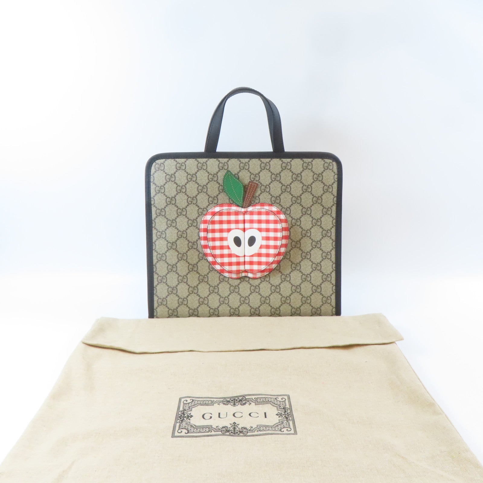GUCCI 塗層帆布Hand Bag銀扣手挽袋啡色