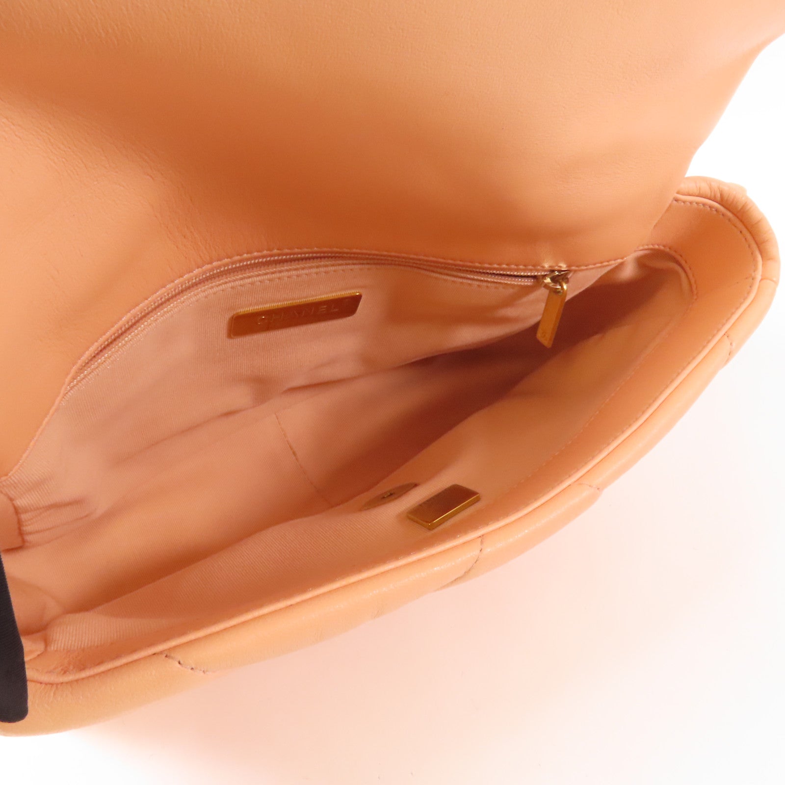 CHANEL 羊皮皮革Chanel 19 Small金扣鏈帶肩背袋