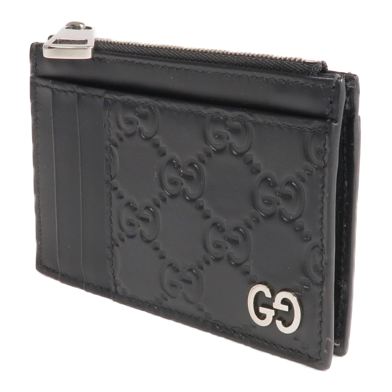 GUCCI 牛皮皮革Card Case銀扣卡片套/零錢包