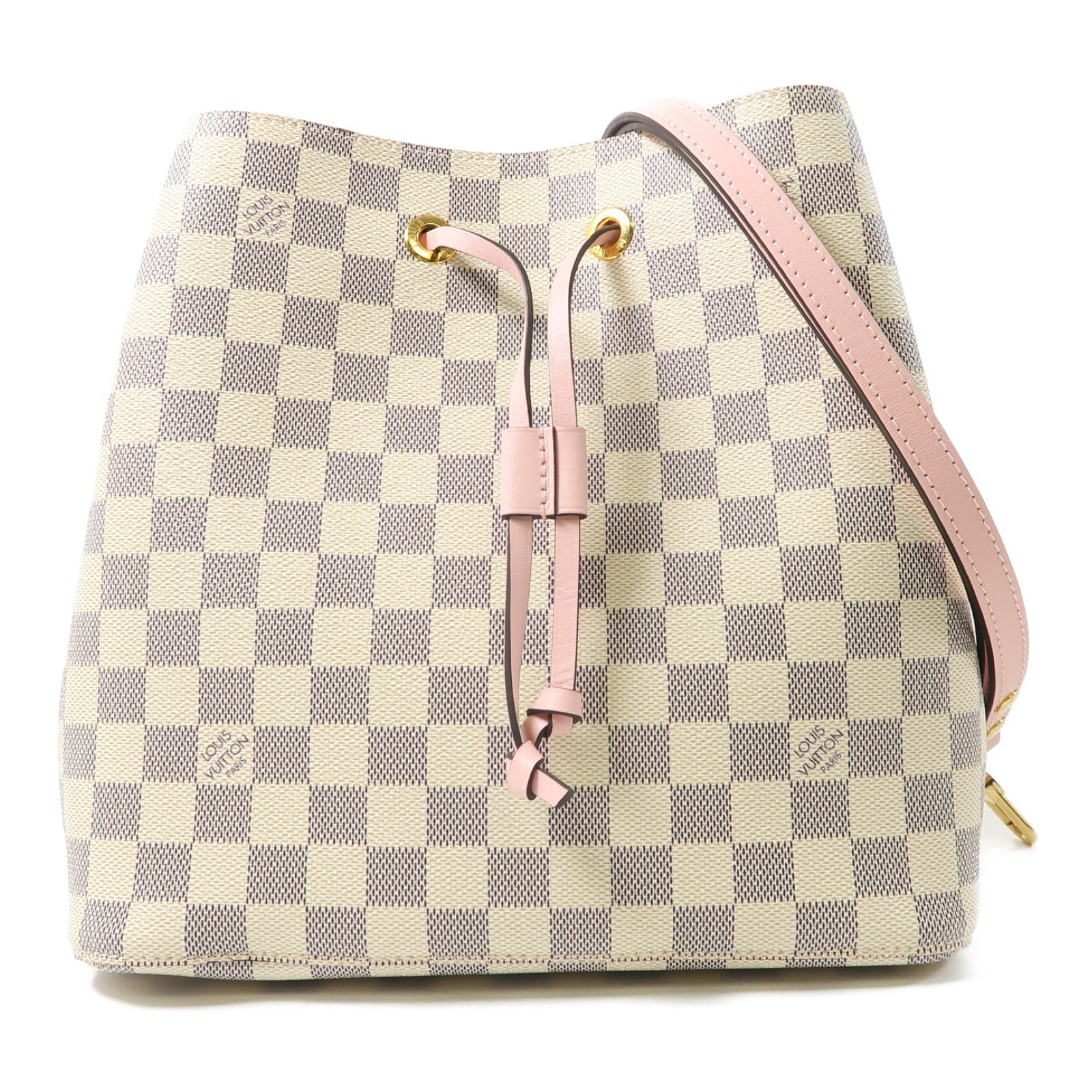 LOUIS VUITTON Damier Azur Neo Noe金扣肩背袋白色