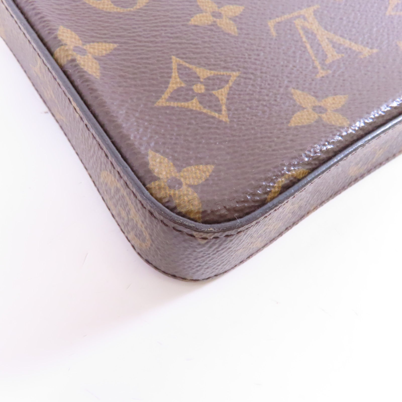 LOUIS VUITTON Monogram Felicie Pochette金扣鏈帶肩背袋啡色
