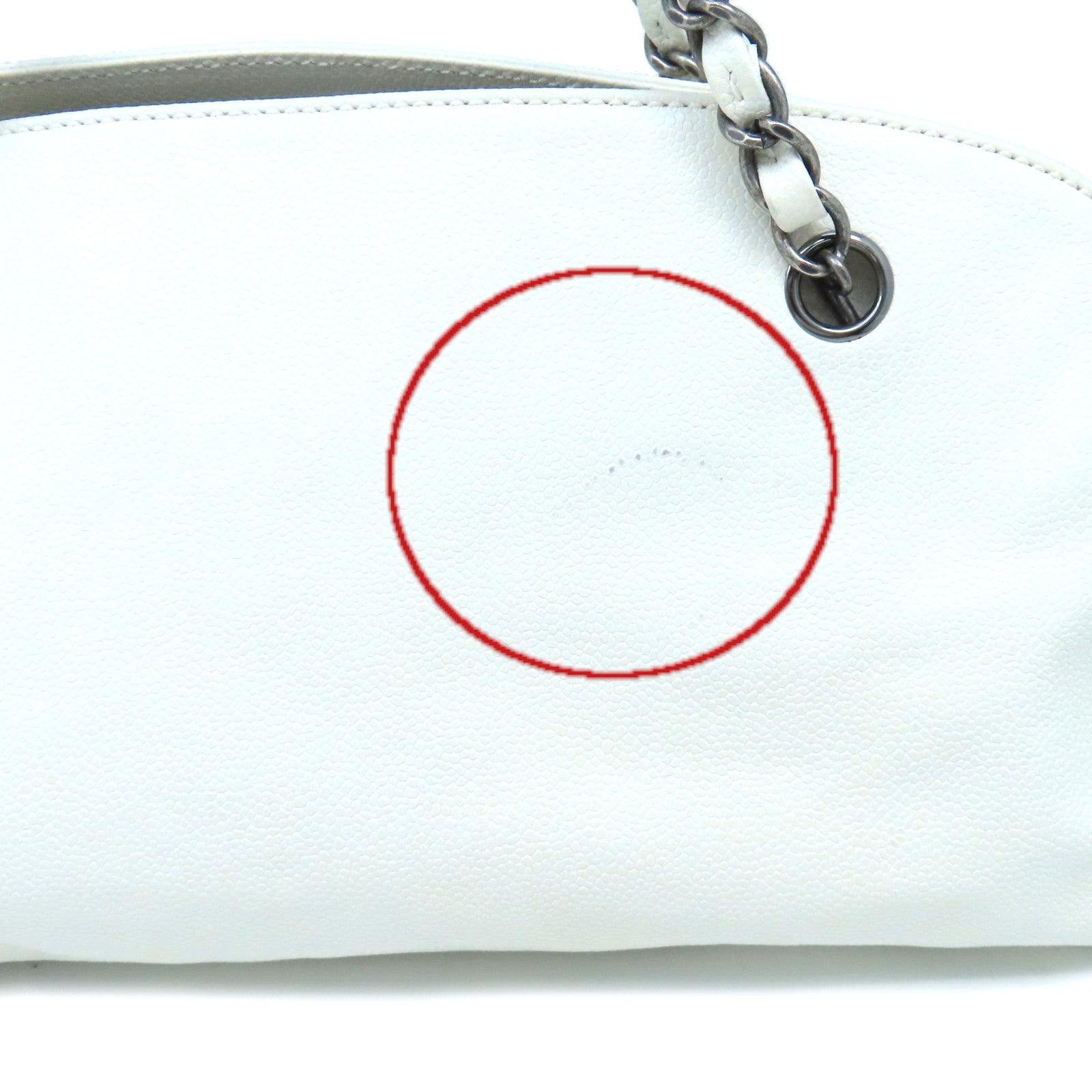 CHANEL 【激減優惠】菱格牛皮皮革Chain Shoulder Bag鏈帶肩背袋米白色
