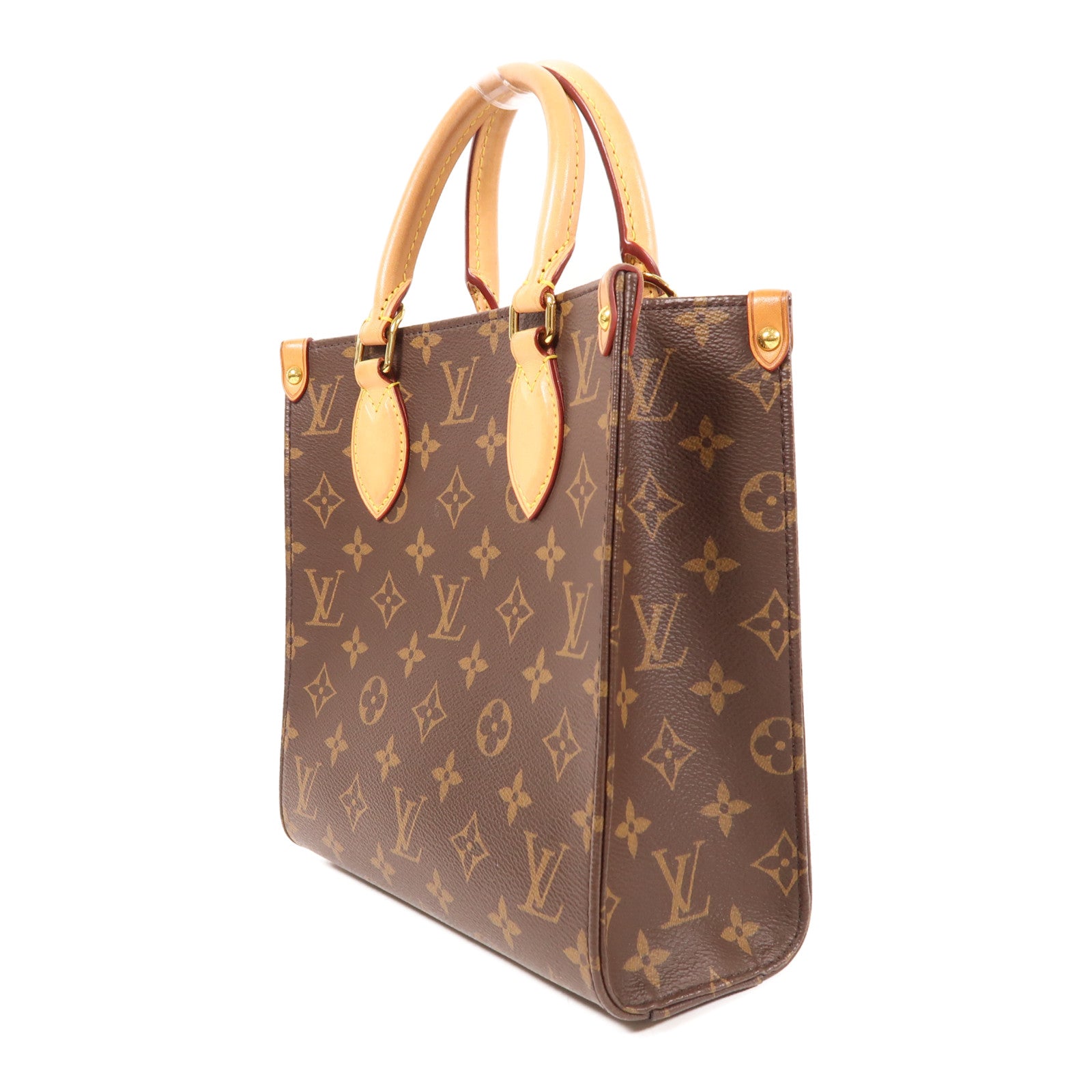 LOUIS VUITTON Monogram Sac Plat BB金扣手挽肩背兩用袋
