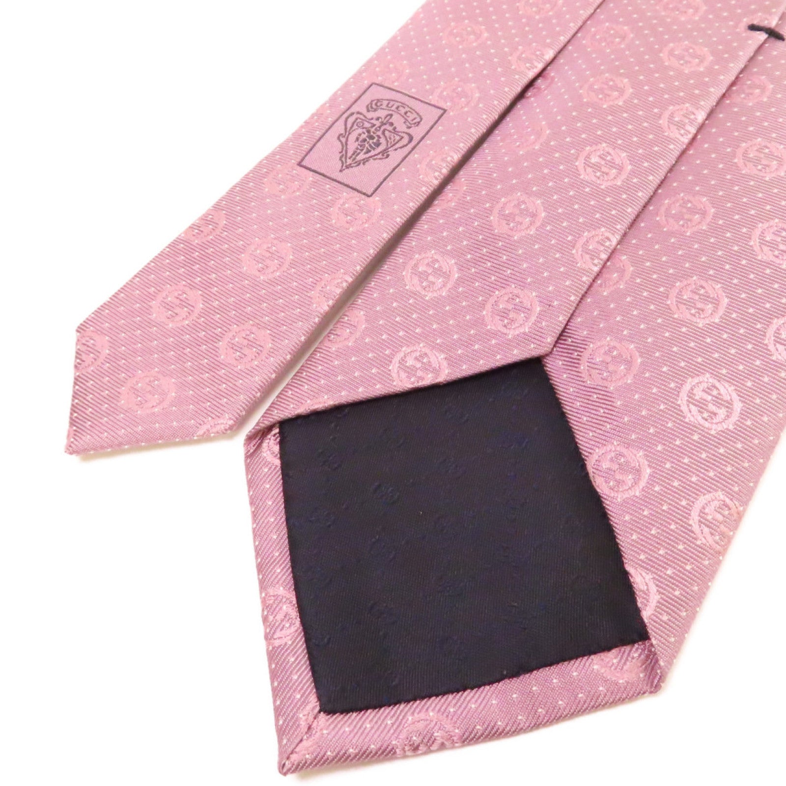 GUCCI 【激減優惠】絲質Necktie領帶紫粉色