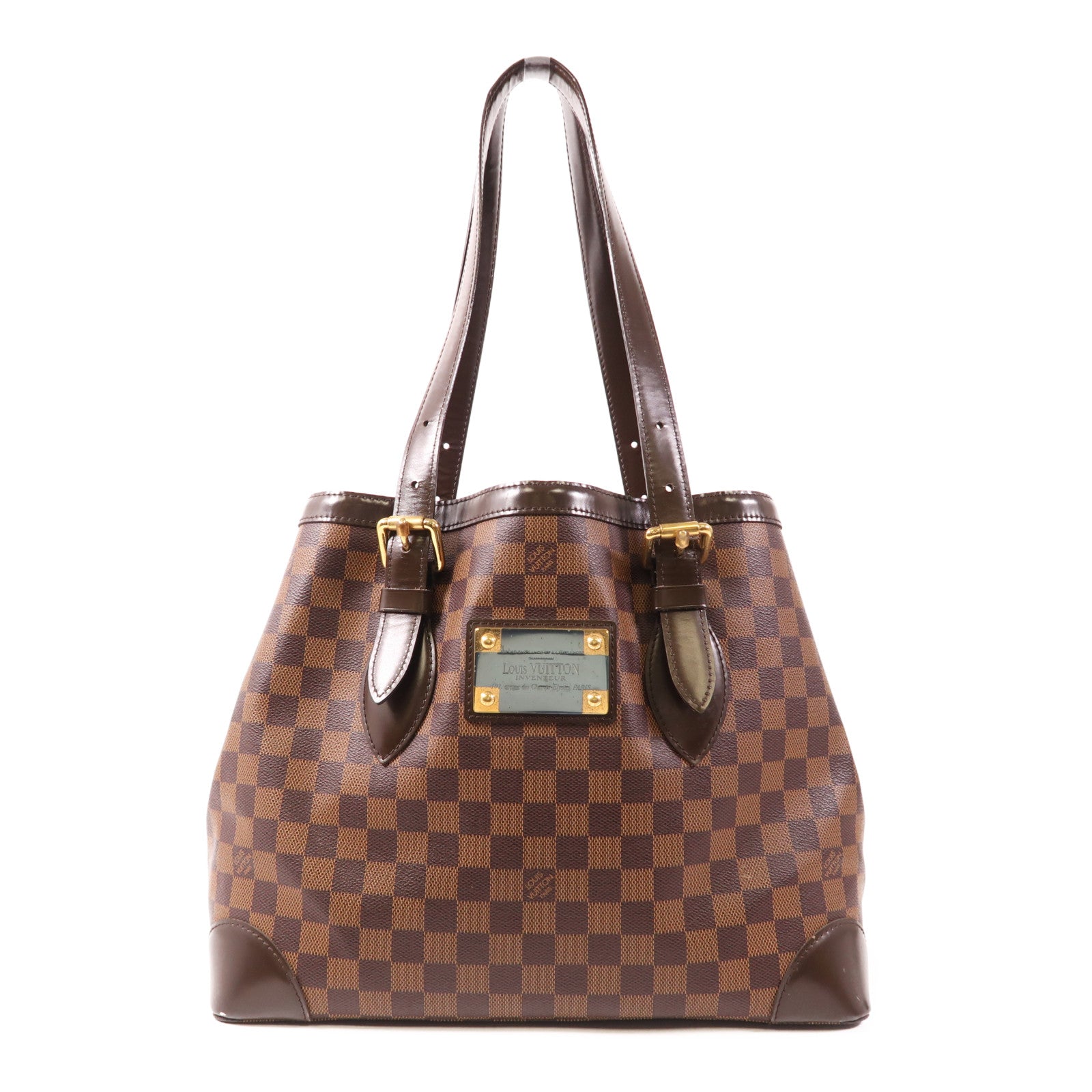 LOUIS VUITTON Damier Hampstead MM金扣肩背袋/手挽袋