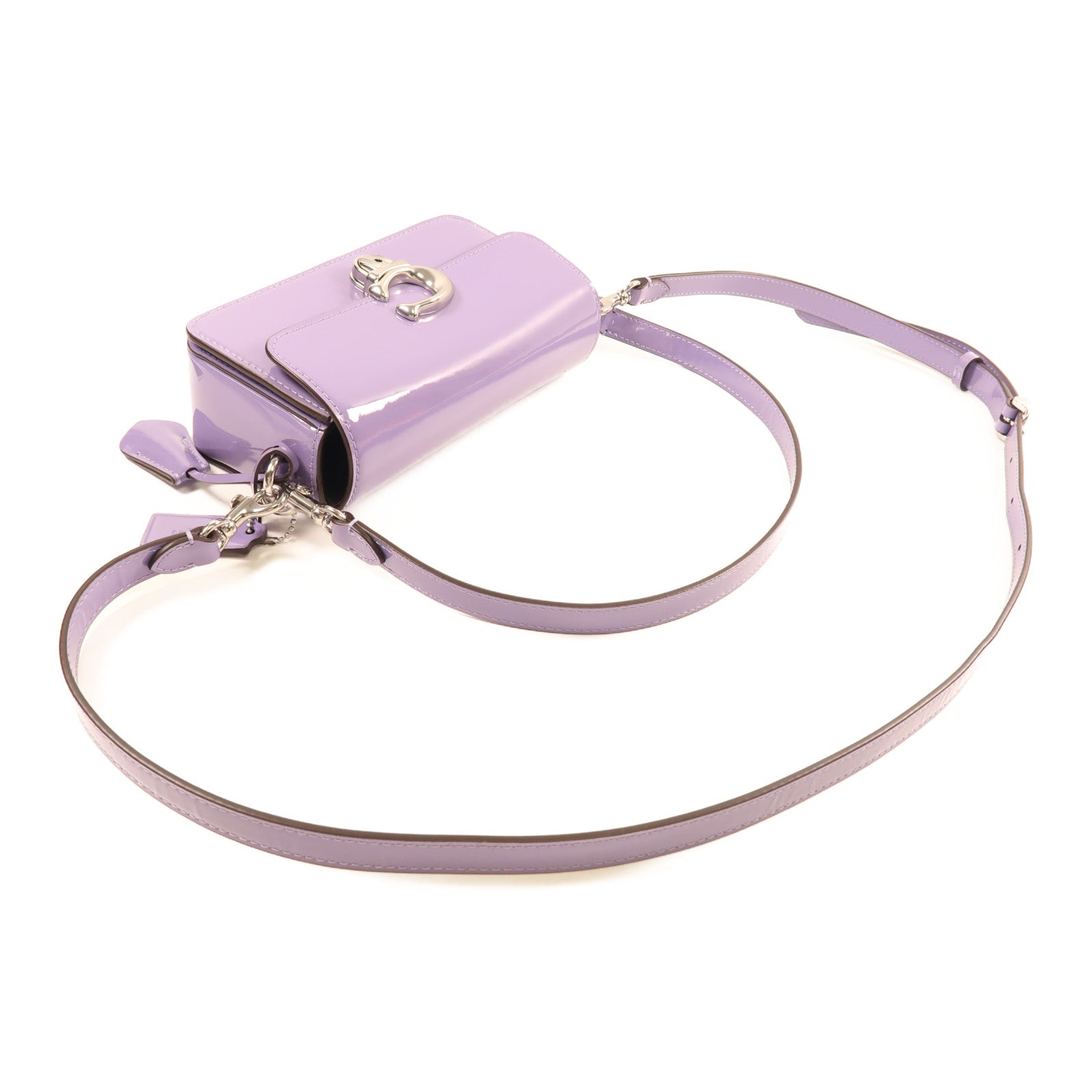 COACH 【激減優惠】漆皮皮革Shoulder Bag銀扣肩背袋