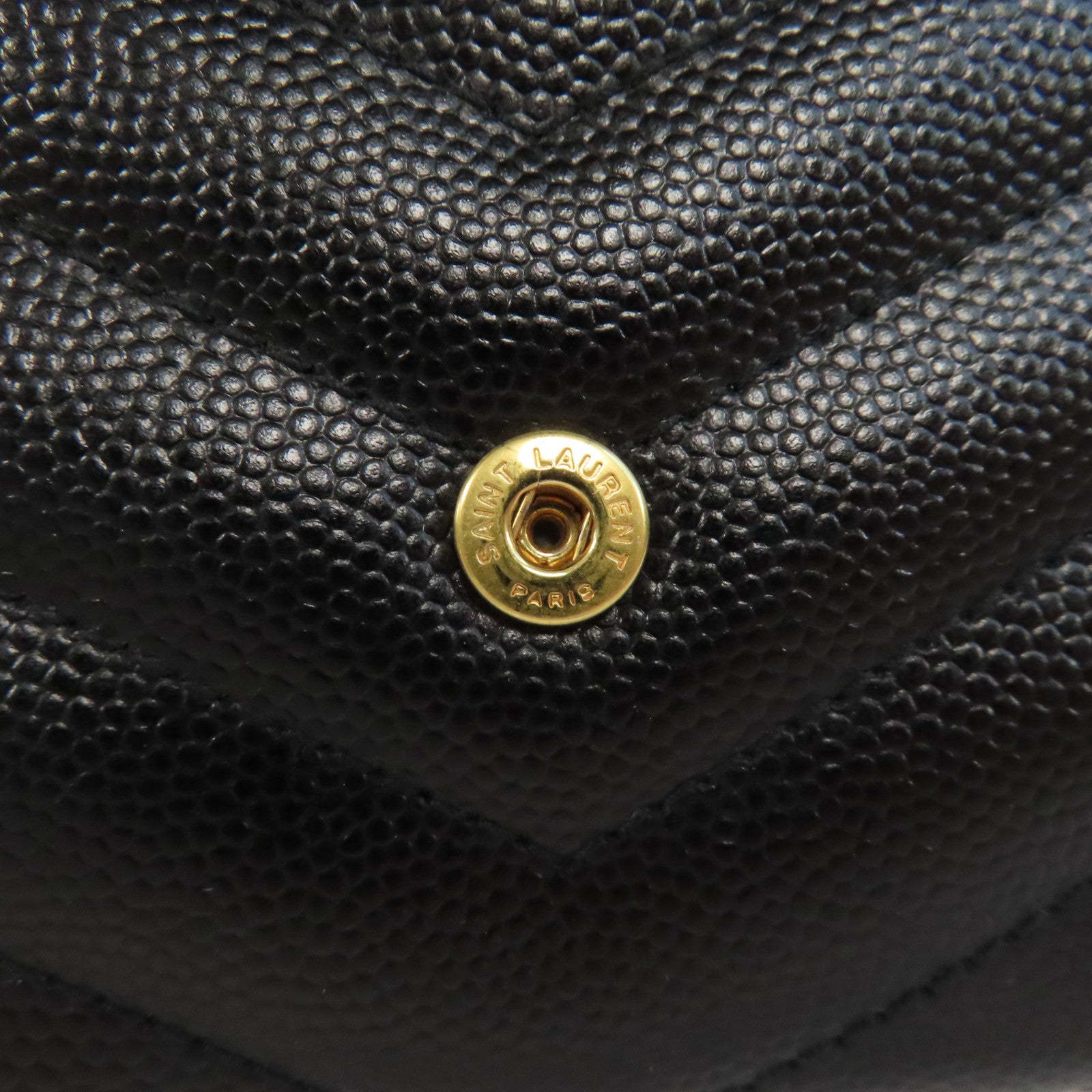 SAINT LAURENT 牛皮皮革Card Case金扣卡片套黑色