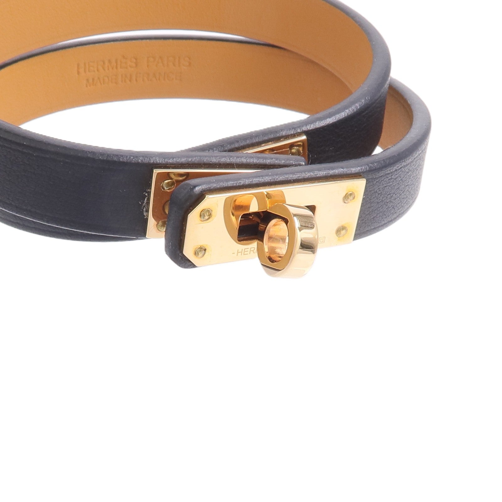 HERMES Swift皮革Mini Kelly Double Tour Bracelet手帶Noir