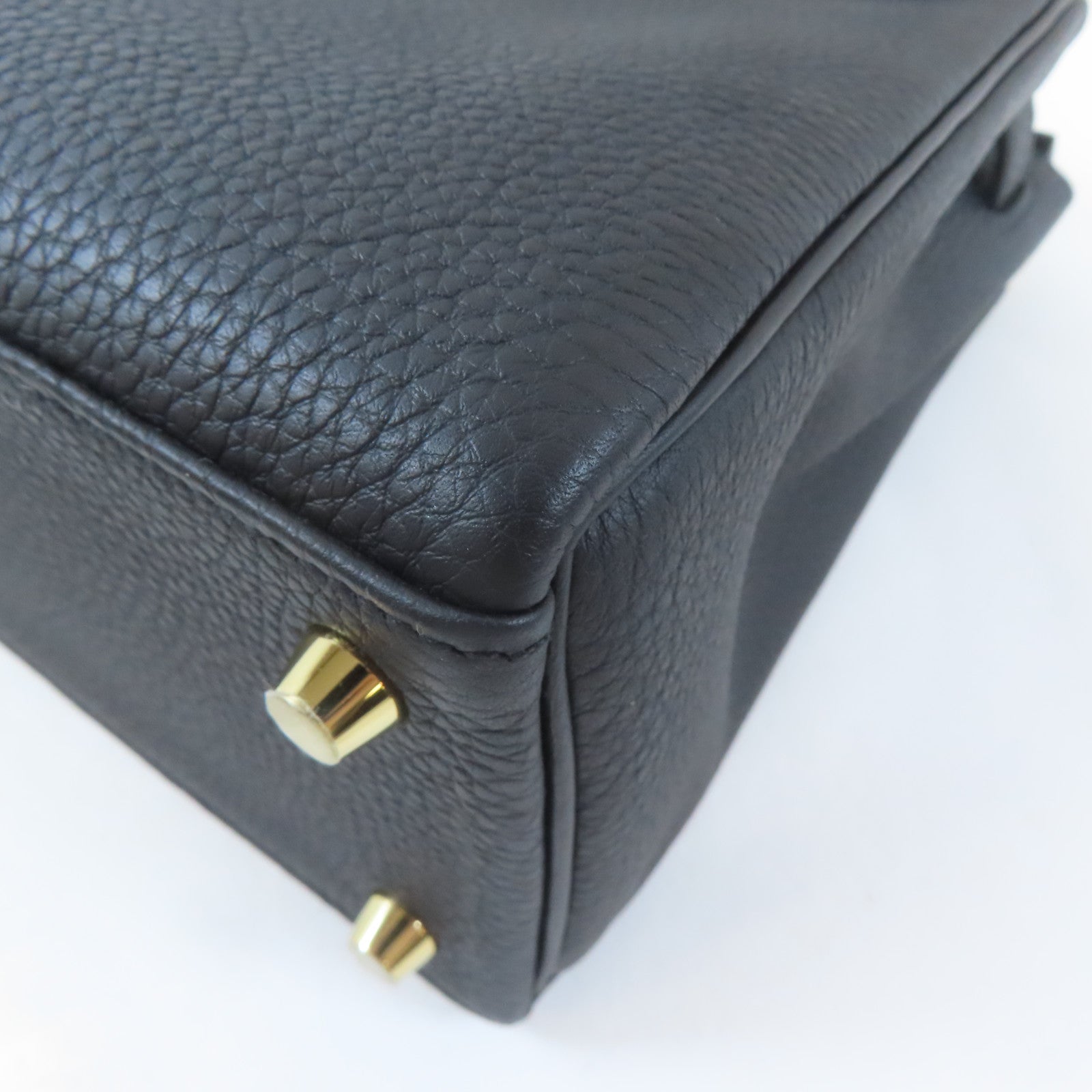 HERMES (PRICE DOWN) GHW Kelly 25 2 Way Shoulder Handbag Togo Leather Noir Black