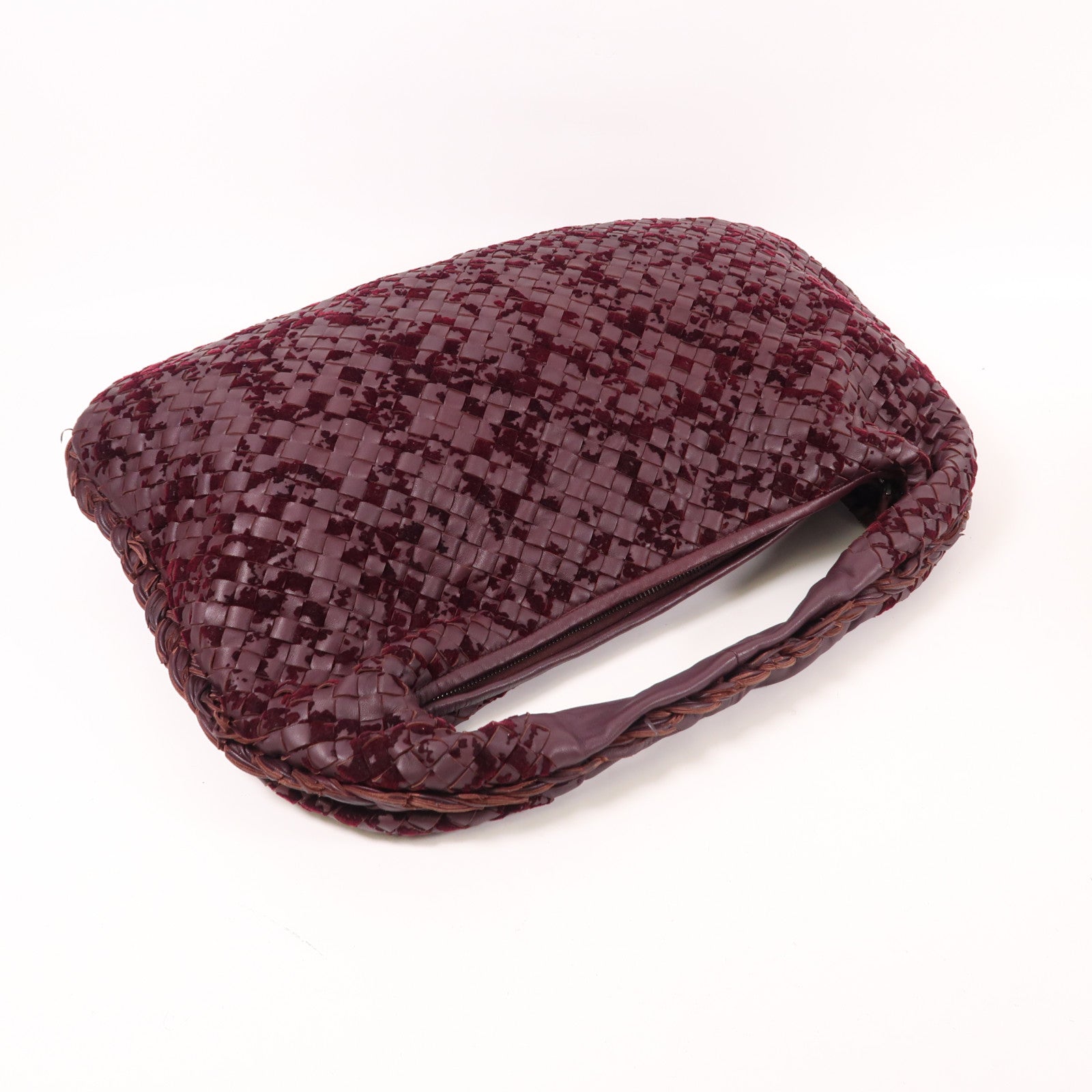 BOTTEGA VENETA 織紋皮革/天鵝絨Shoulder Bag肩背袋
