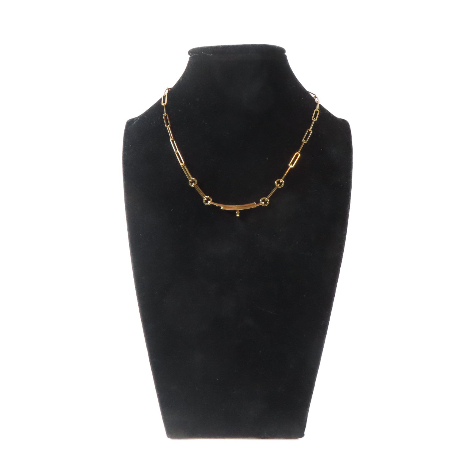 HERMES 18K玫瑰金Kelly Chaine Choker 0.04ct鑽石項鍊#34cm