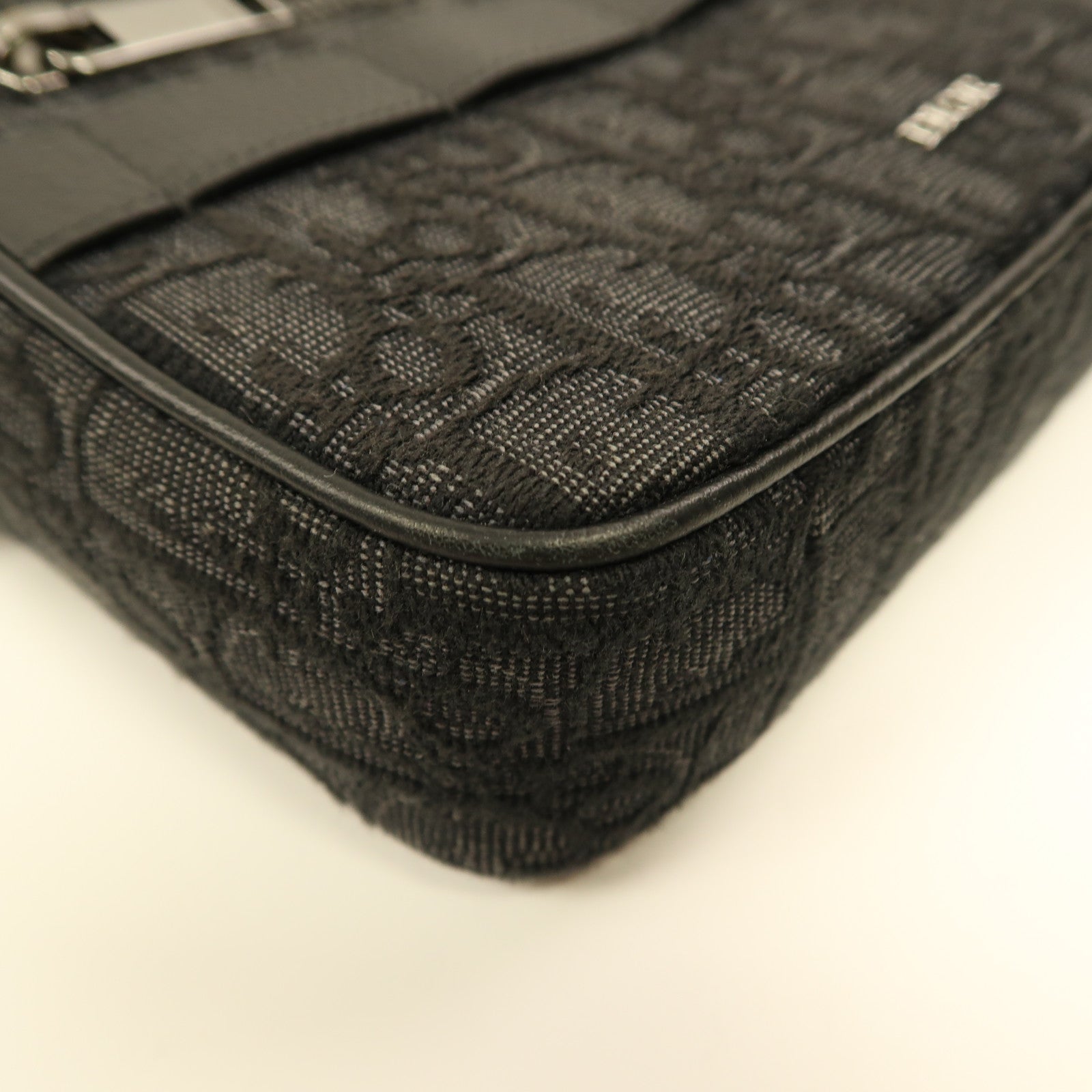 Dior 帆布Shoulder Bag銀扣肩背袋黑色