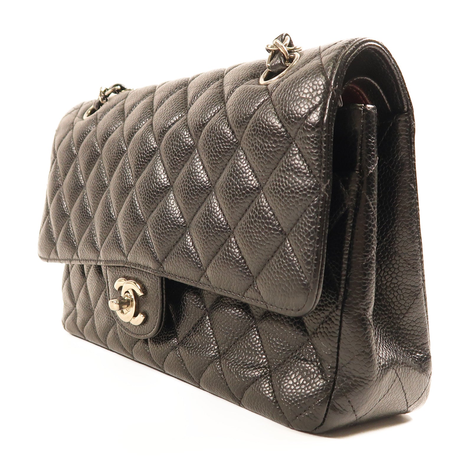 CHANEL 牛皮皮革Classic 25銀扣鏈帶肩背袋