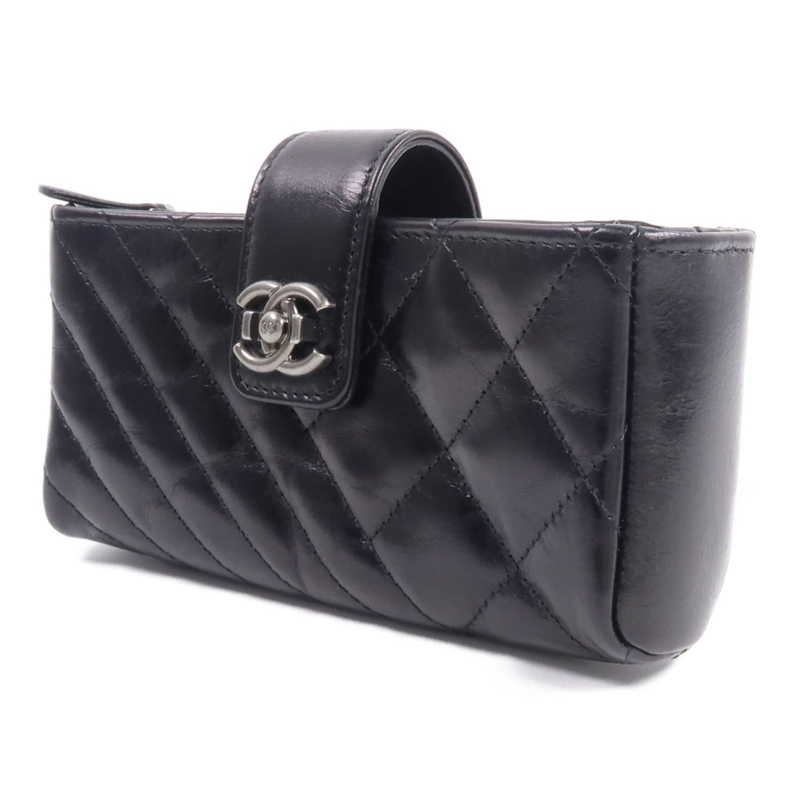 CHANEL 牛皮皮革CC O-Mini Phone Pouch零錢包