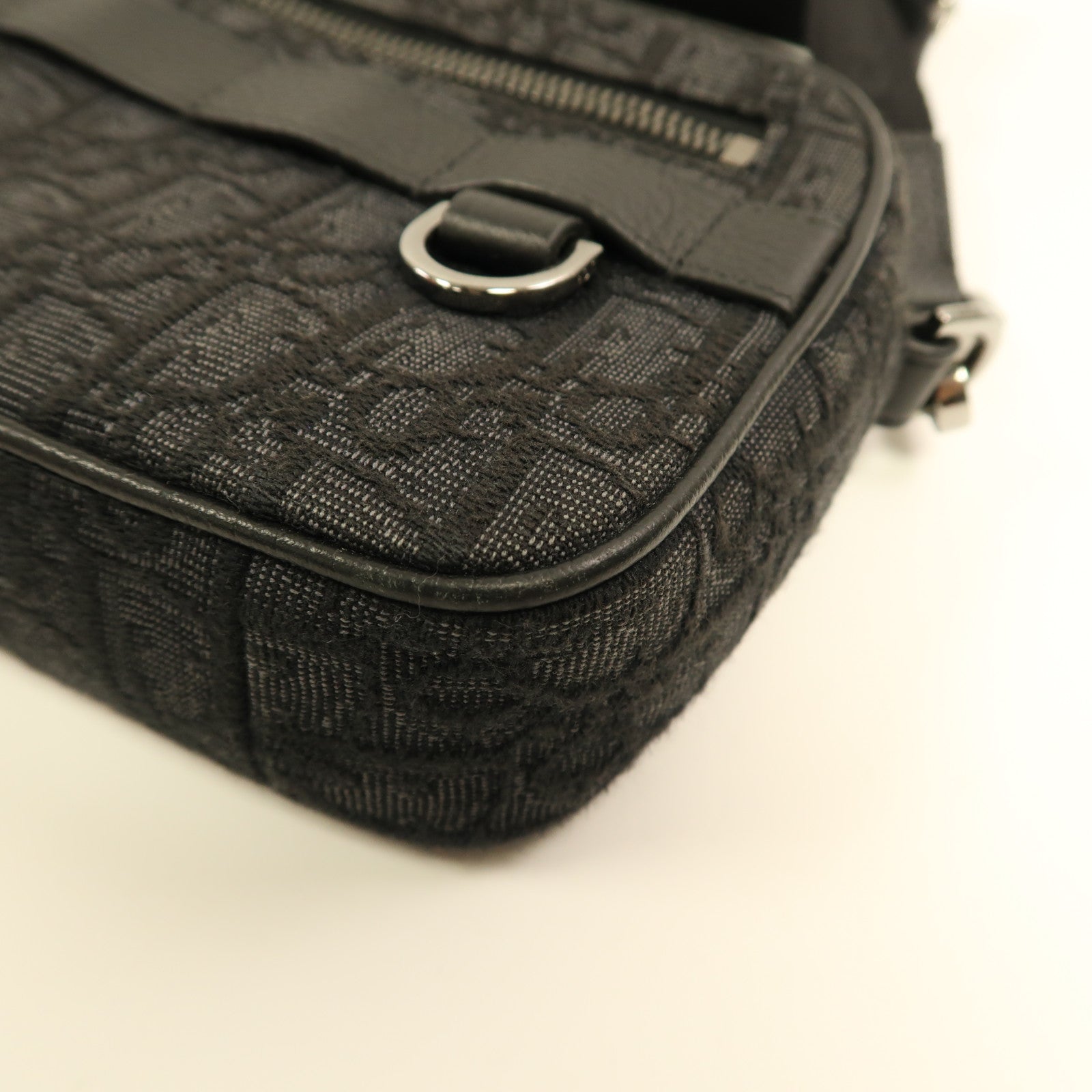 Dior 帆布Shoulder Bag銀扣肩背袋黑色