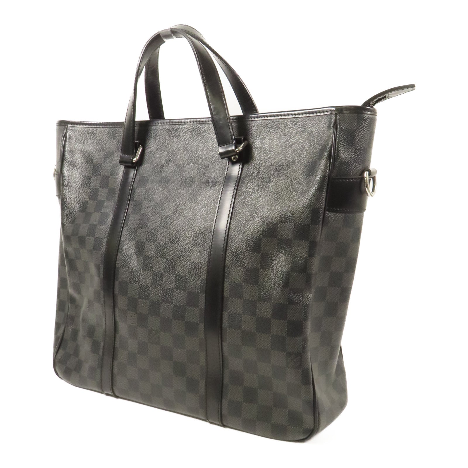 LOUIS VUITTON Damier Graphite Tadao MM銀扣手挽肩背兩用袋