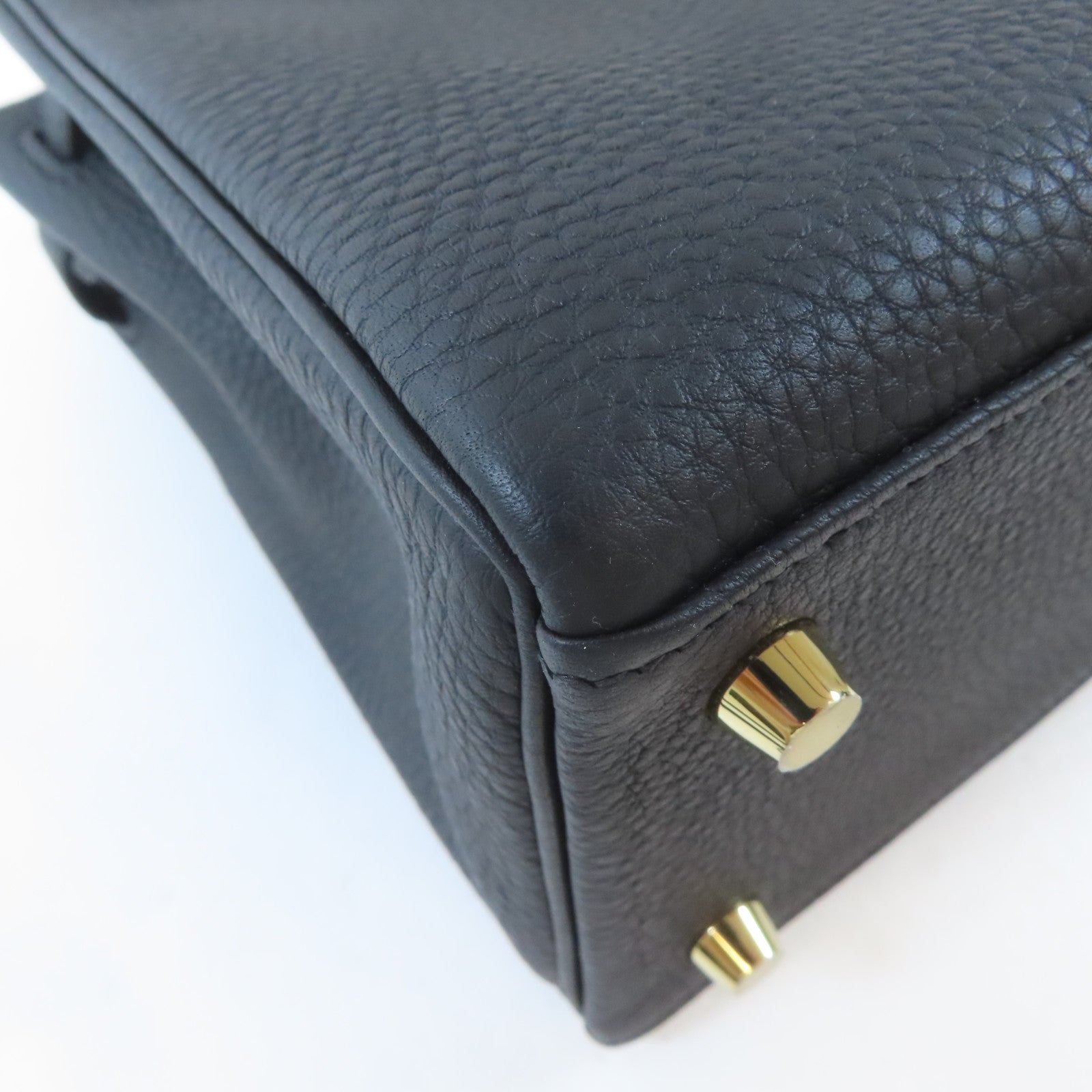 HERMES (PRICE DOWN) GHW Kelly 25 2 Way Shoulder Handbag Togo Leather Noir Black